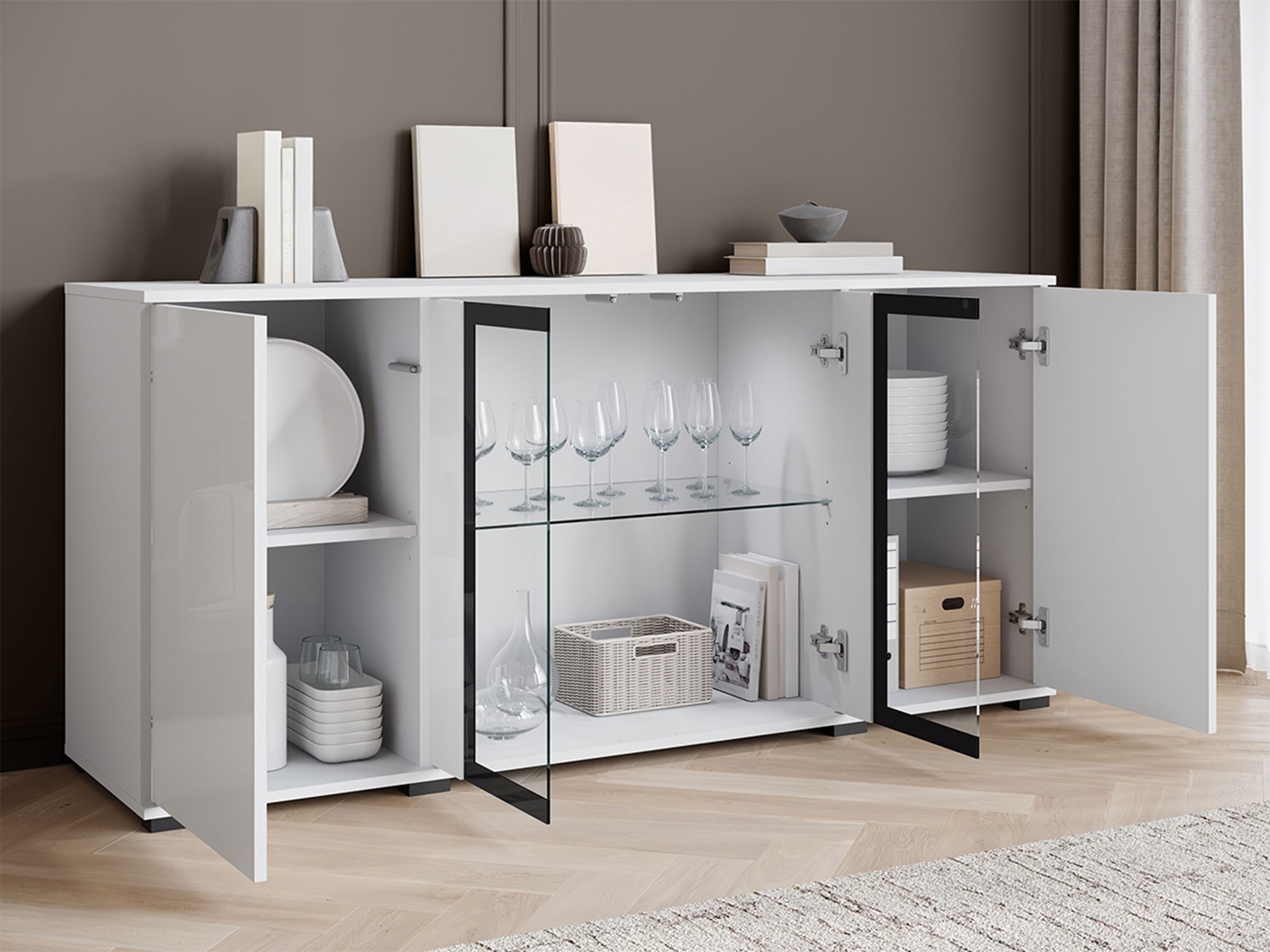 Ormarić Torcame 102 (Hrast Wotan + Sjajno bijela)