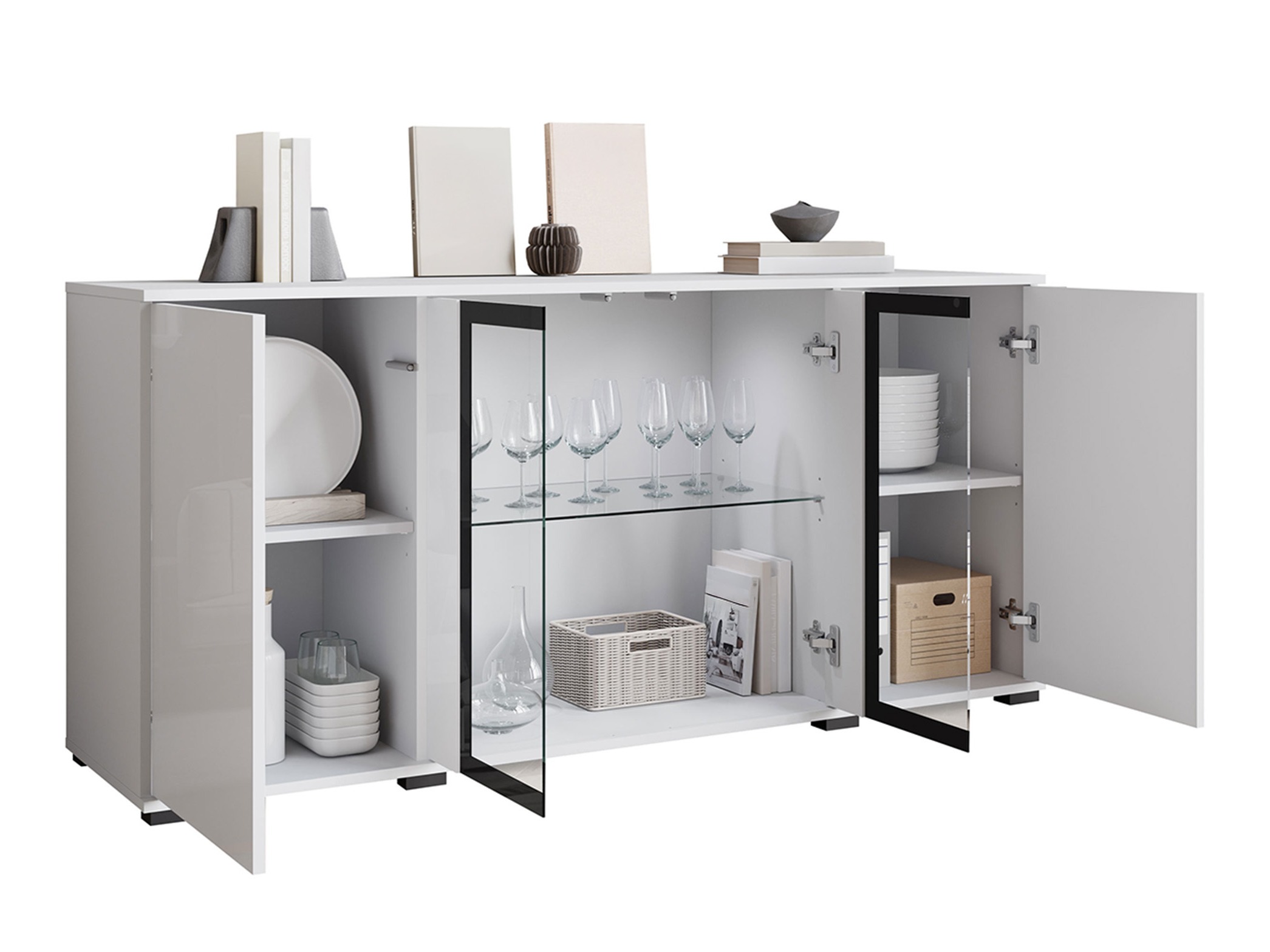 Ormarić Torcame 102 (Hrast Wotan + Sjajno bijela)