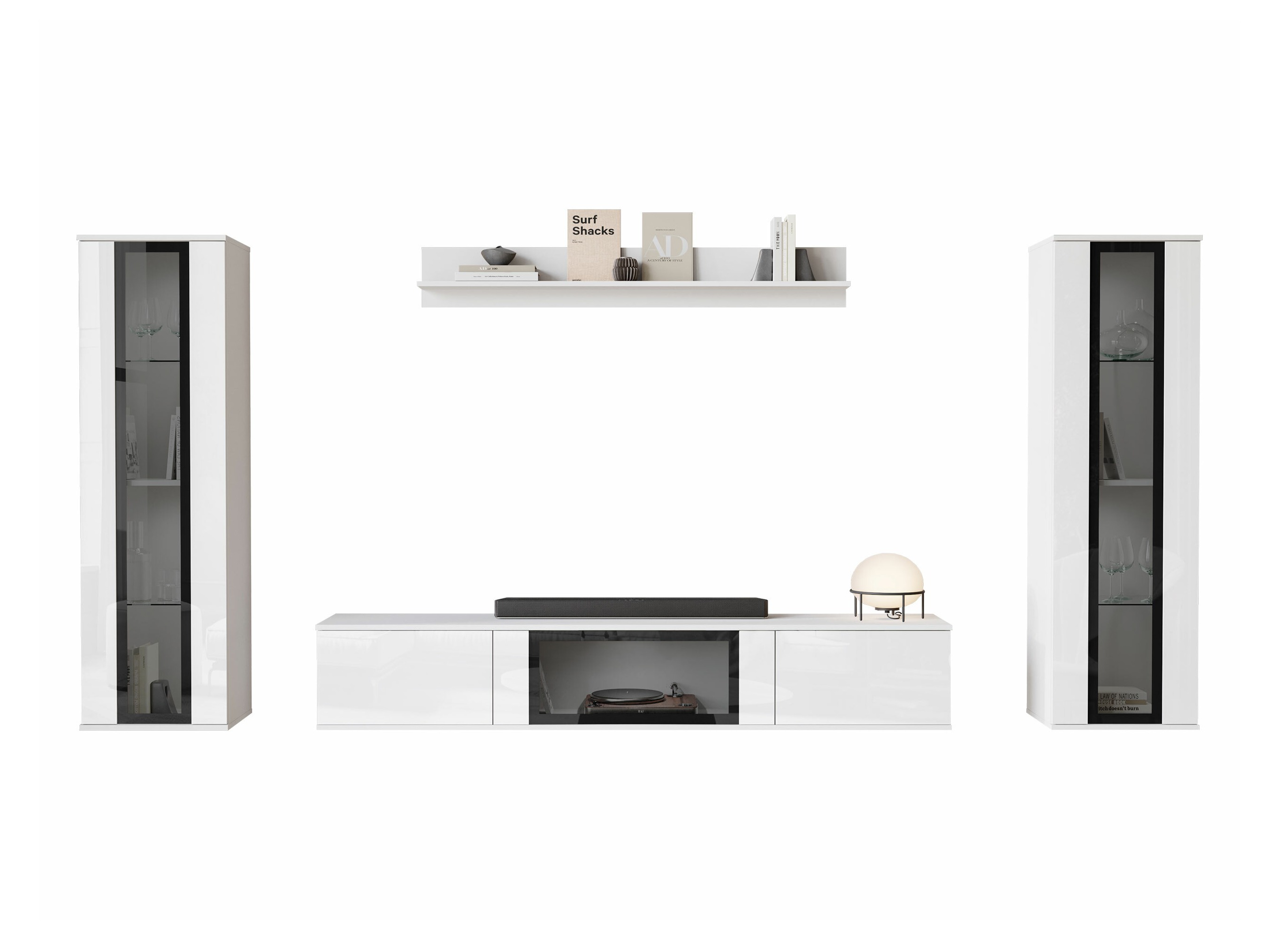 Set za dnevni boravak Torcame 103 (Bijela + Sjajno bijela)