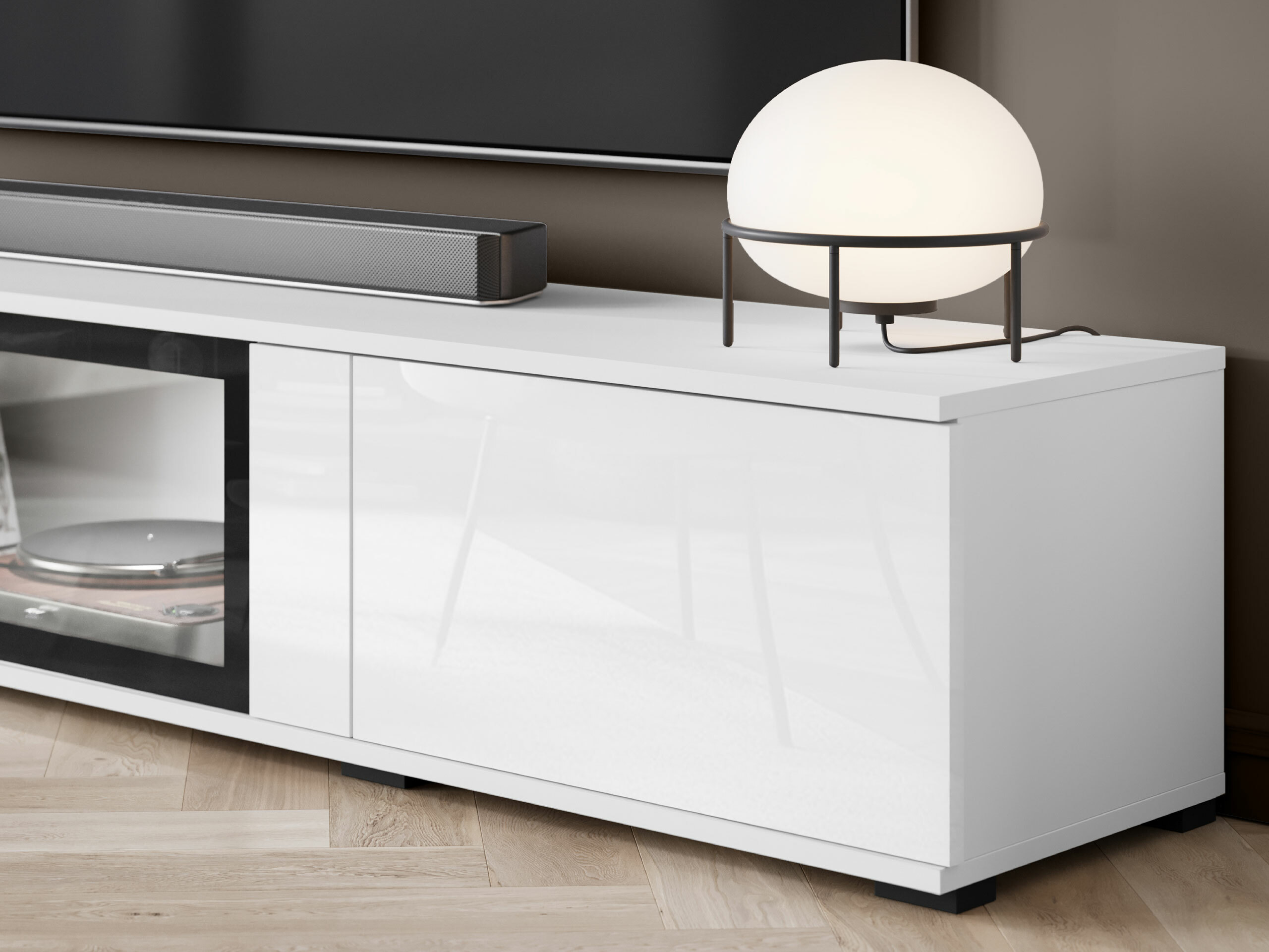 Set za dnevni boravak Torcame 103 (Bijela + Sjajno bijela)