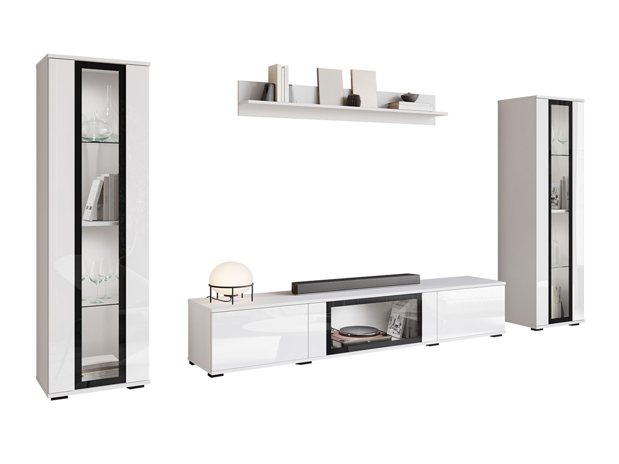 Set za dnevni boravak Torcame 103 (Bijela + Sjajno bijela)