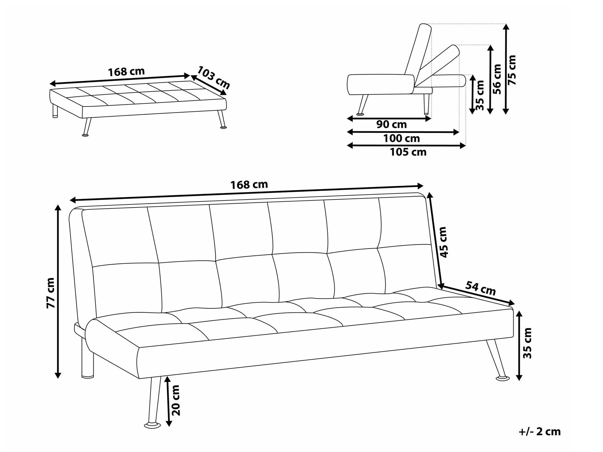 Kauč na razvlačenje Berwyn 1989 (Svijetlo bež)