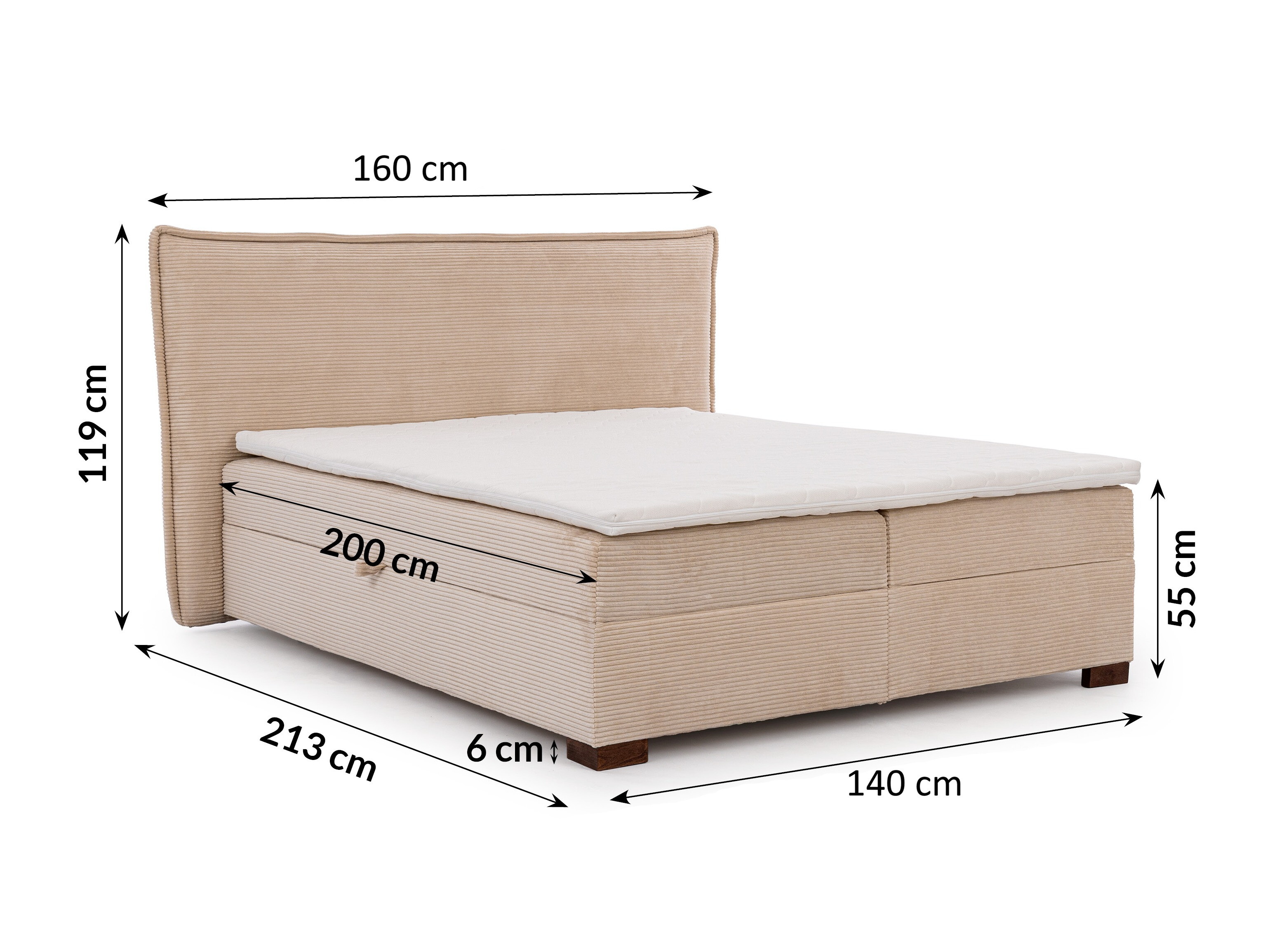 Boxspring krevet Rocklin 135 (Lincoln 03)