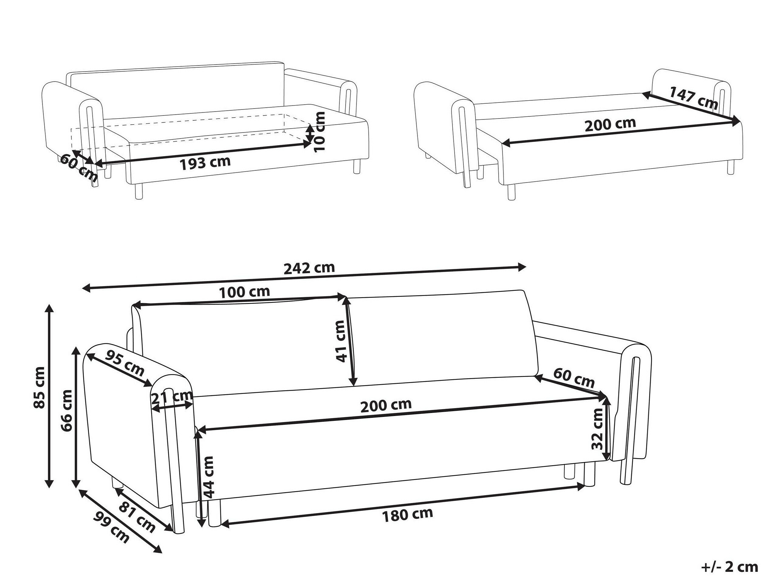 Kauč na razvlačenje Berwyn 2936 (Bijela)