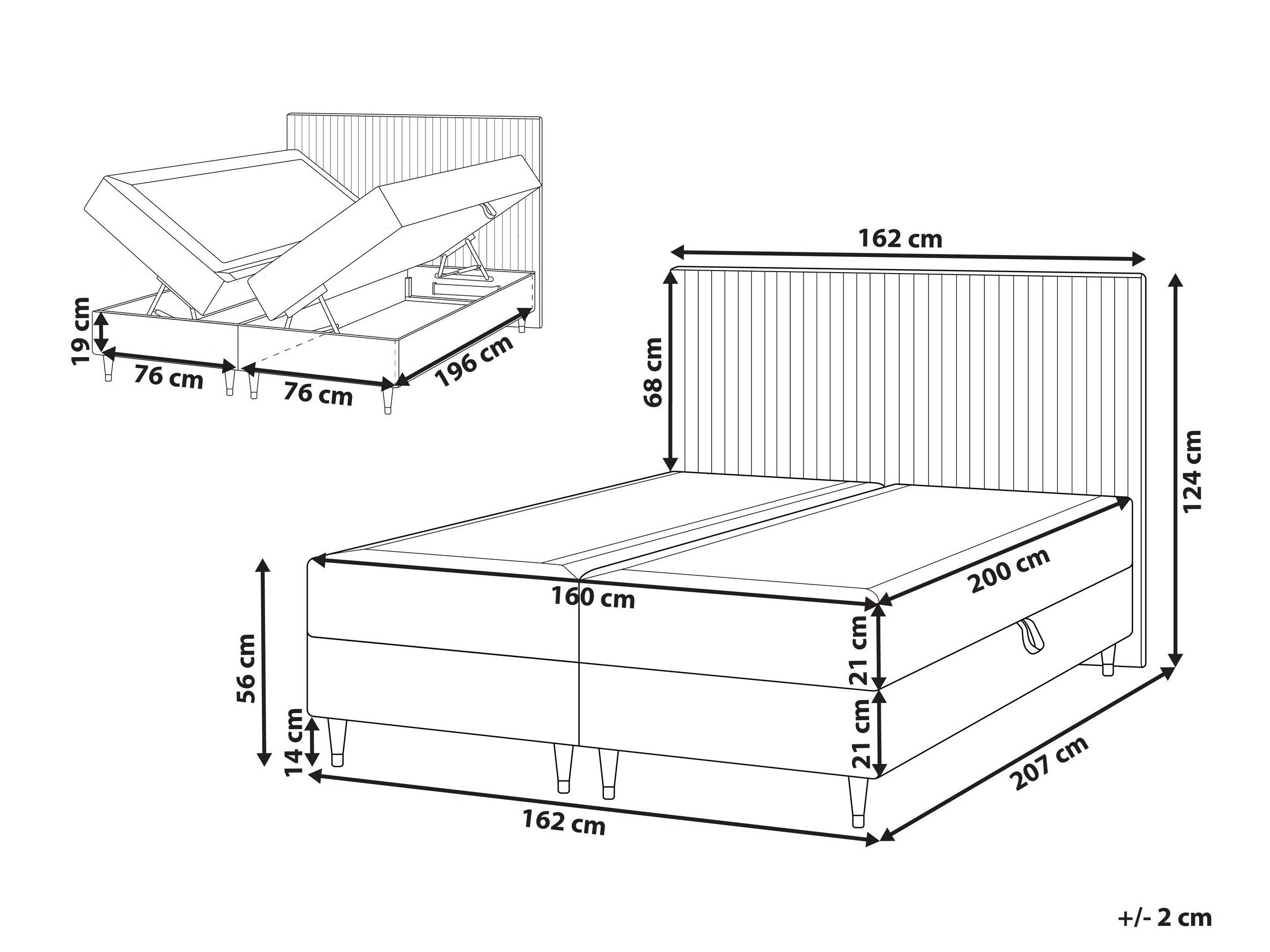 Boxspring krevet Berwyn 2969 (Taupe)