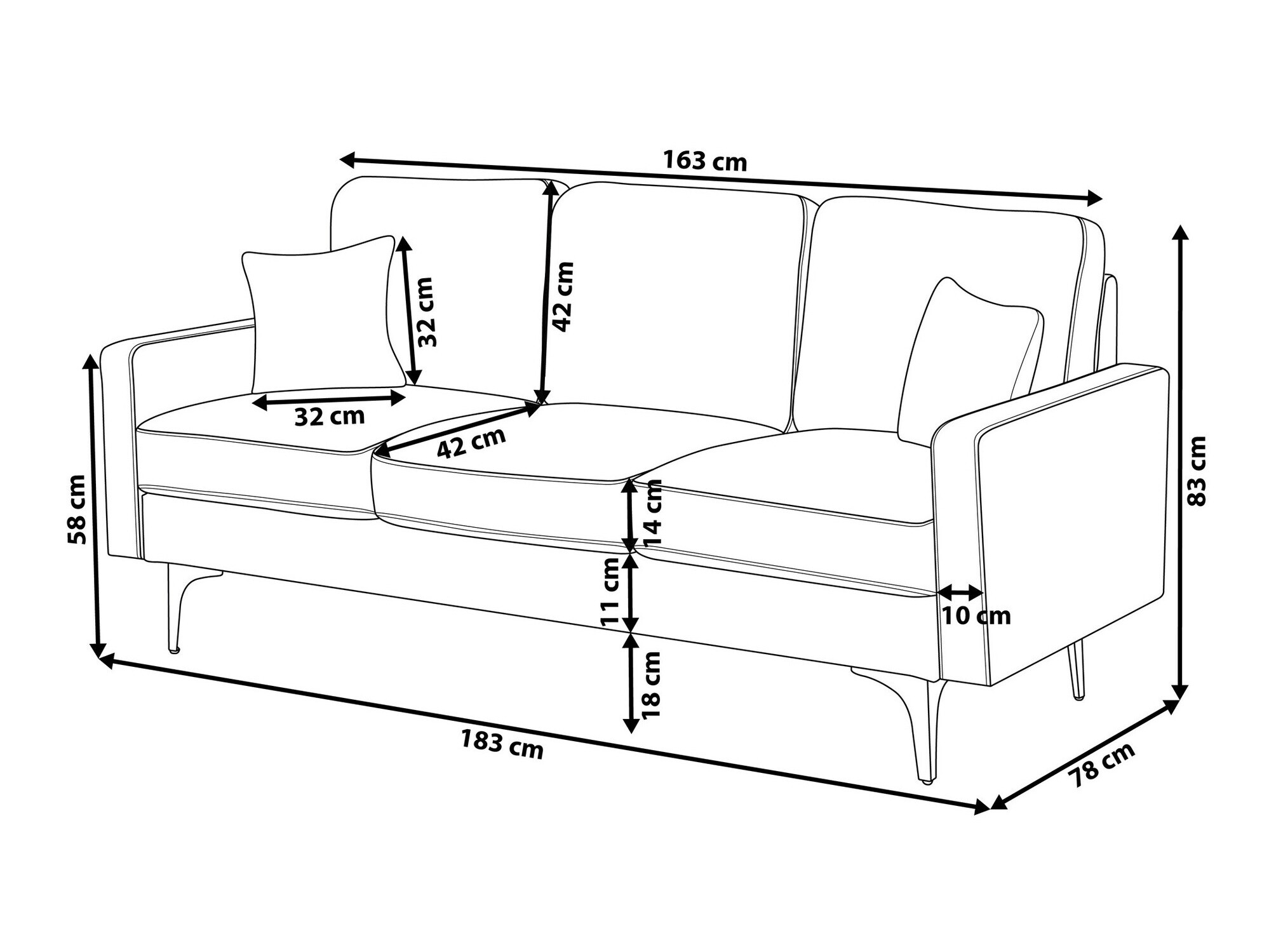 Kauč Berwyn 1258 (Smeđa)