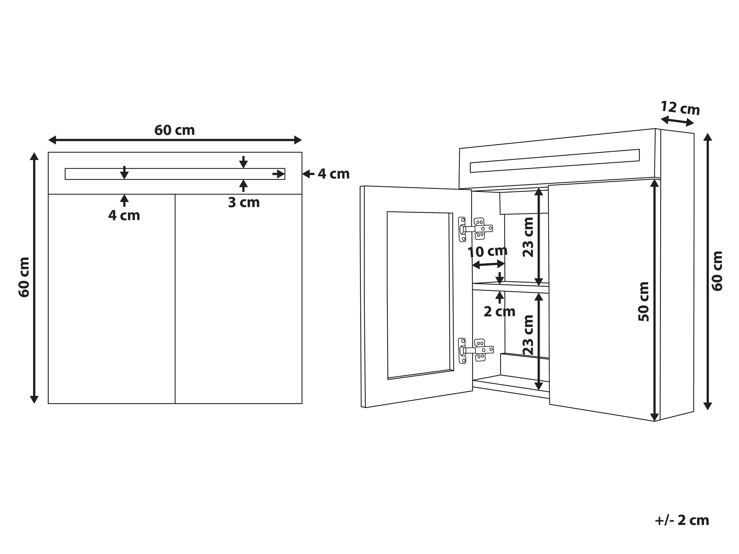 Kupaonski ormarić s ogledalom Berwyn 2154 (Bijela)