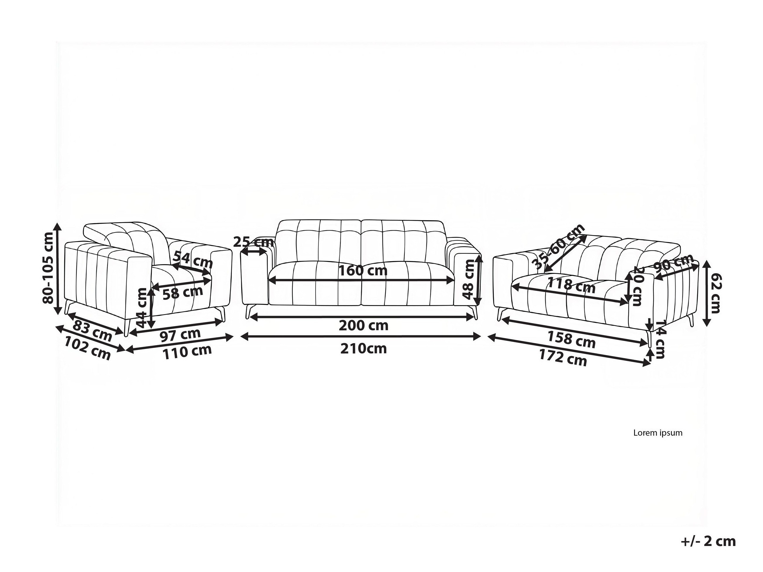 Tapecirani namještaj Berwyn 2948 (Svijetlo bež)