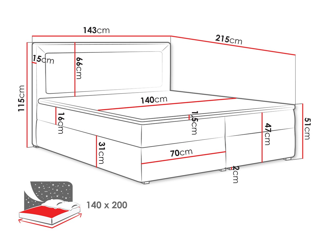 Boxspring krevet Pomona 112 (Victoria 14 864)