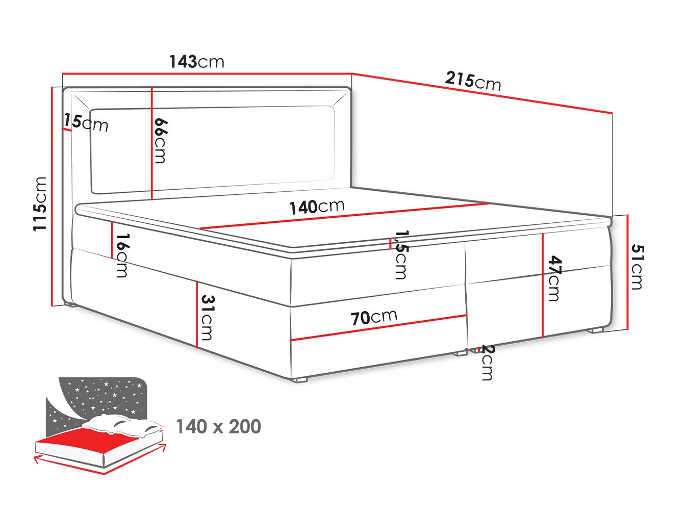Boxspring krevet Pomona 112 (Victoria 14 869)