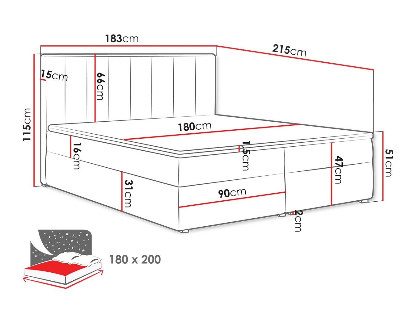 Boxspring krevet Pomona 116 (Magic baršun 2213)