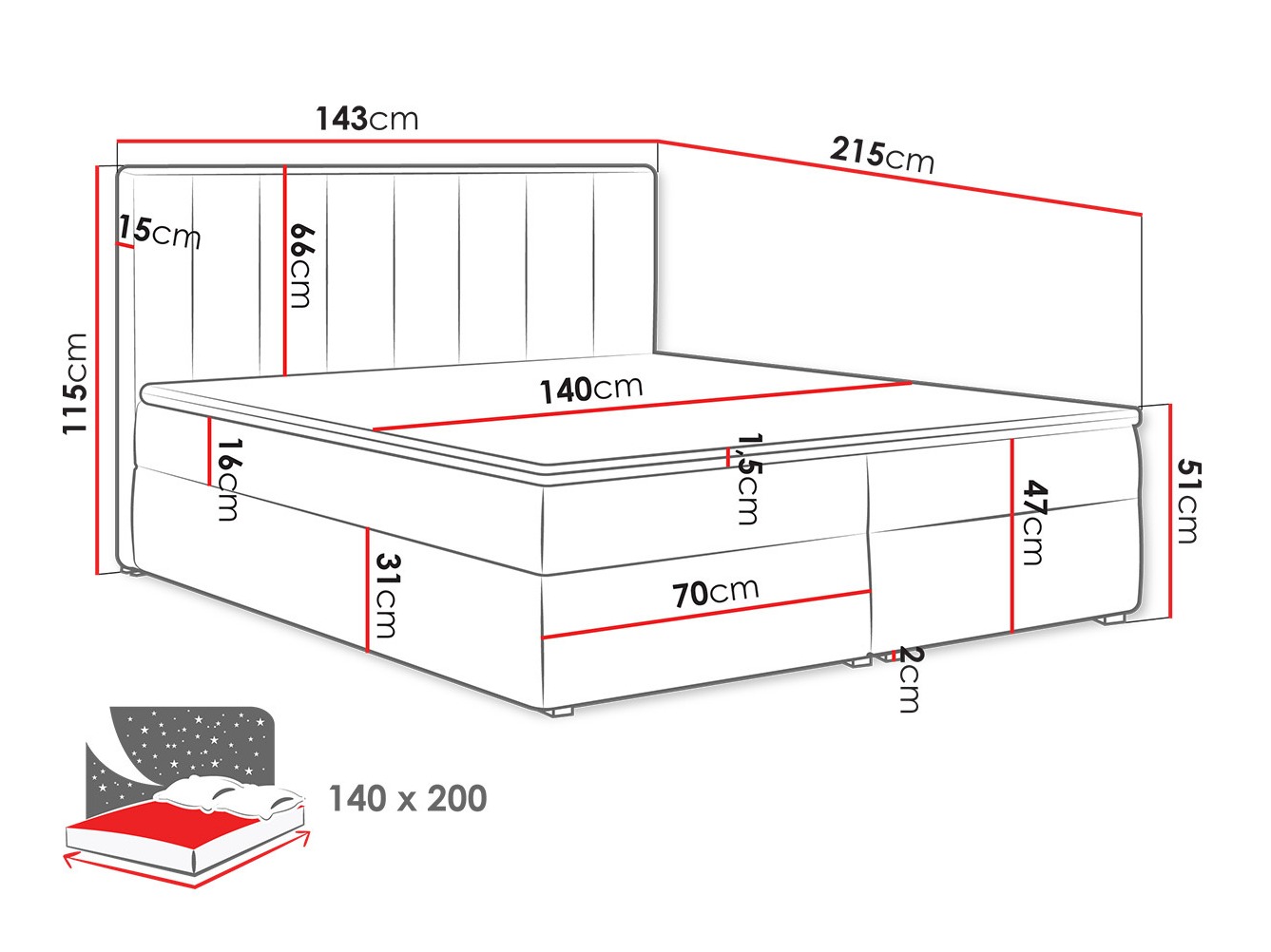 Boxspring krevet Pomona 116 (Magic baršun 2216)