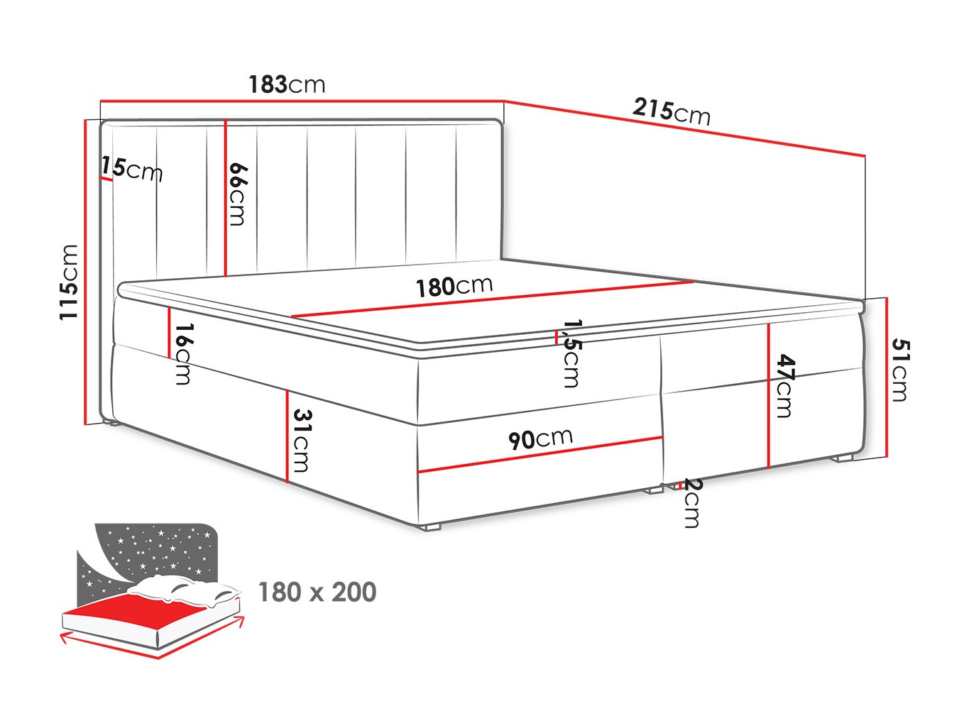 Boxspring krevet Pomona 116 (Magic baršun 2216)