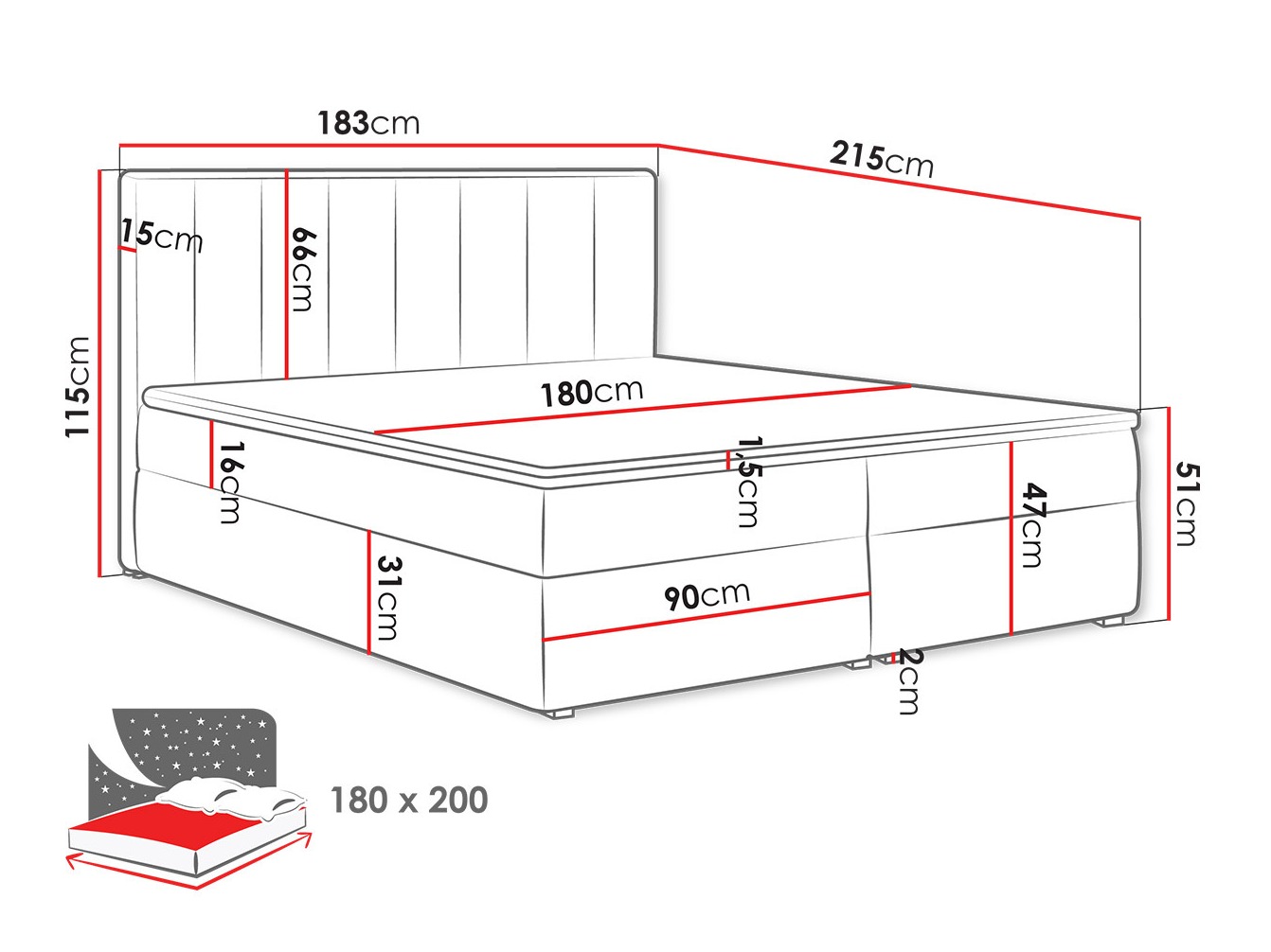 Boxspring krevet Pomona 116 (Magic baršun 2217)