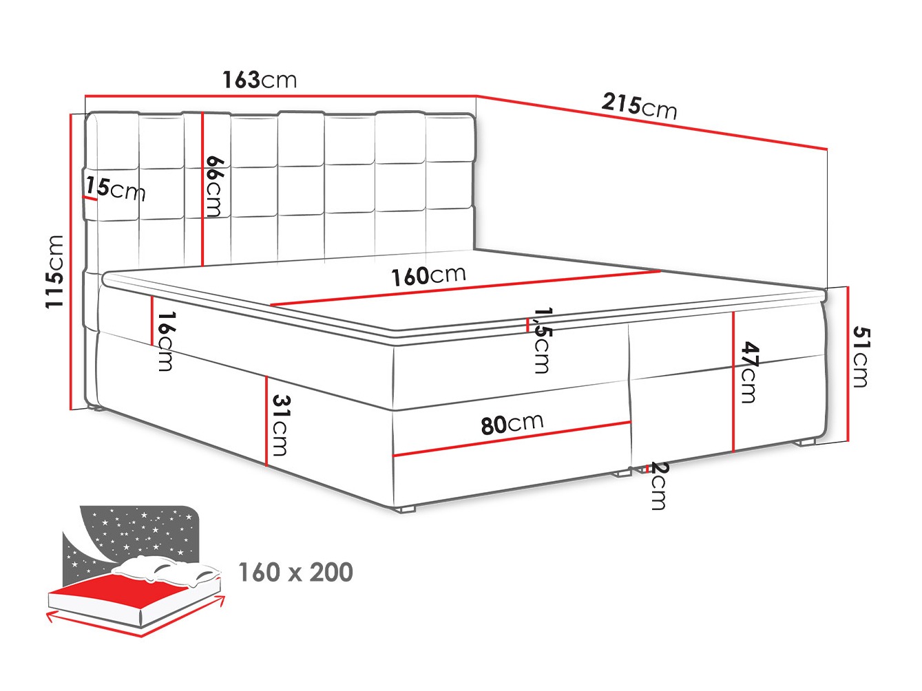 Boxspring krevet Pomona 117 (Kronos 09)