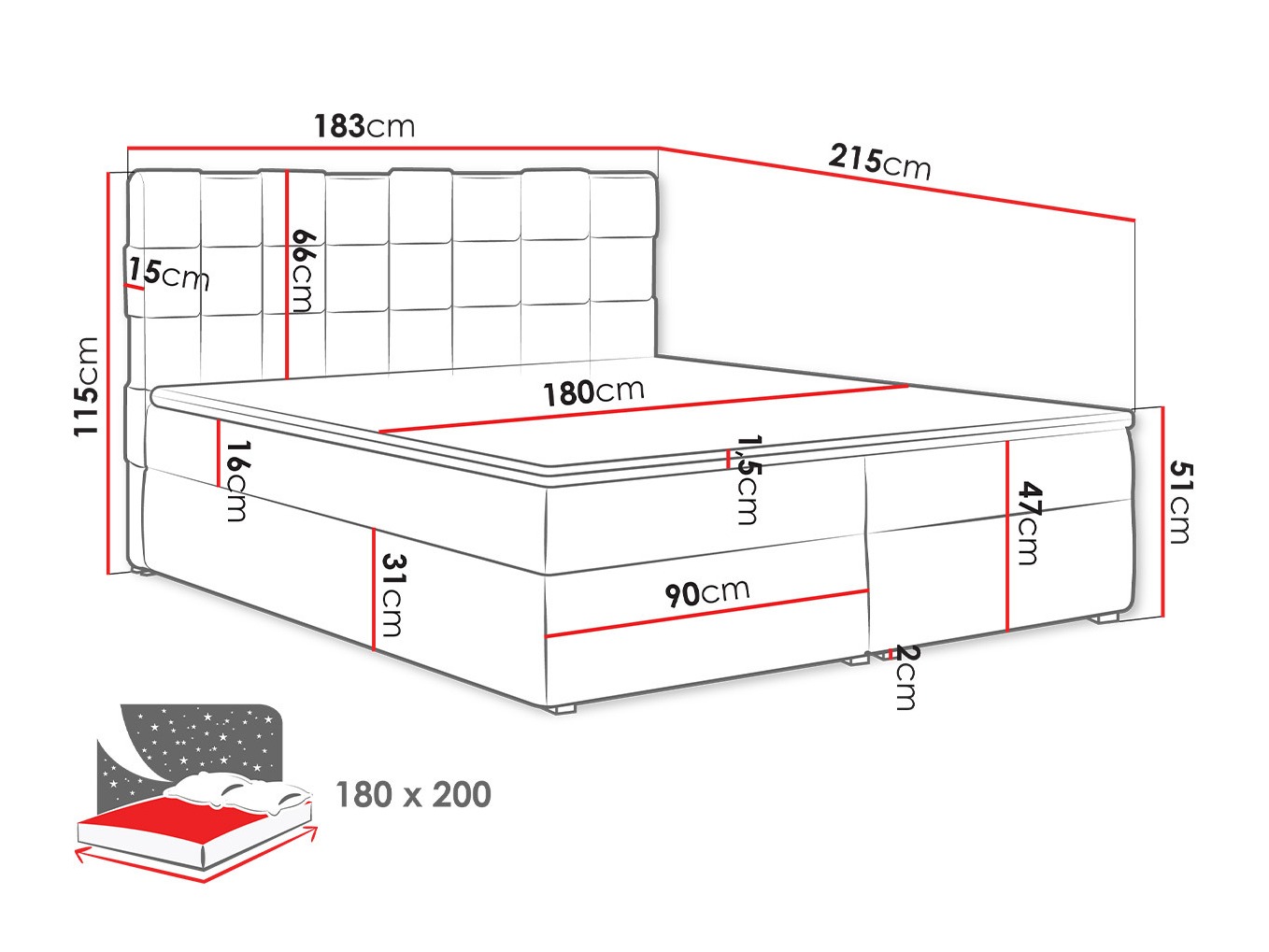 Boxspring krevet Pomona 117 (Paros 05)
