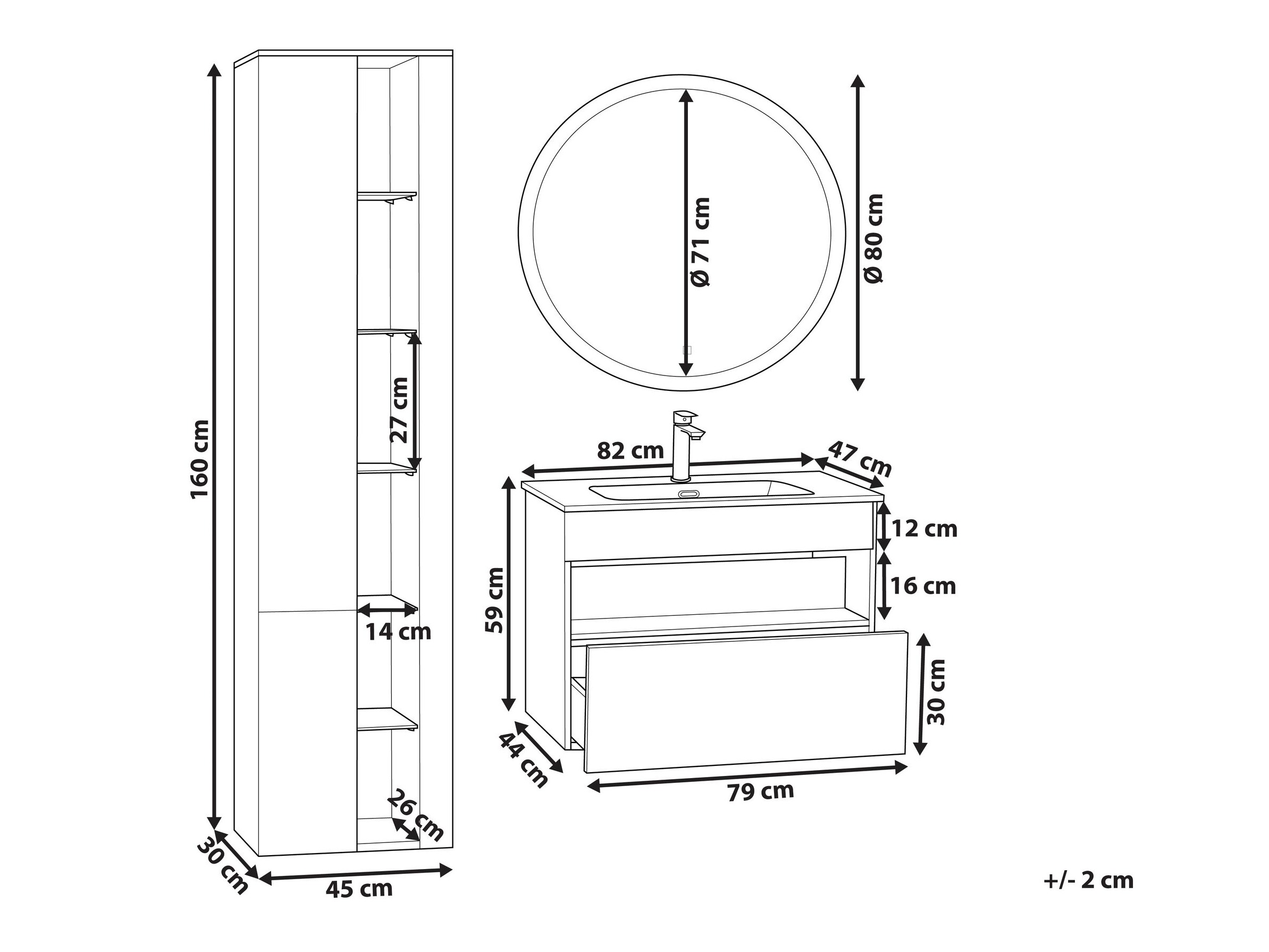 Kupaonski namještaj Berwyn 2995