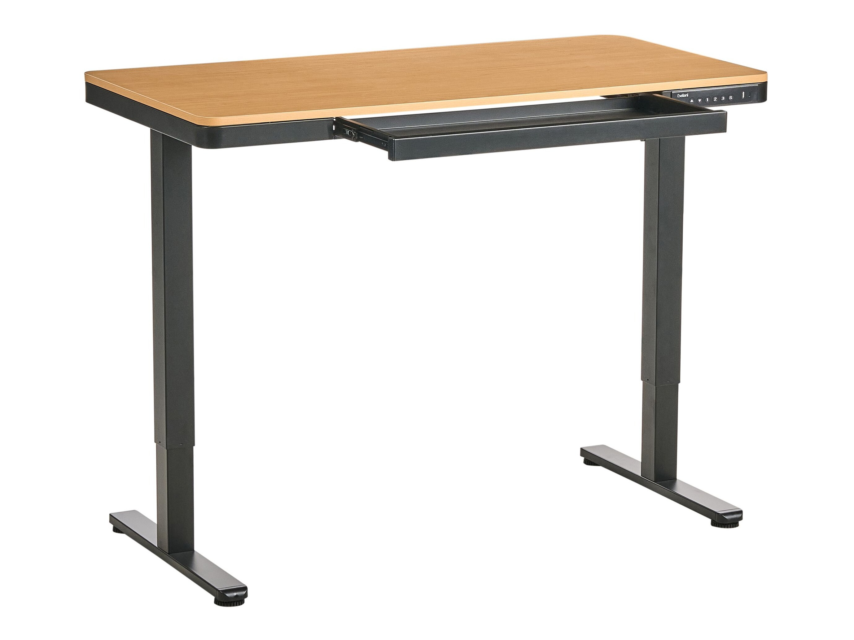 Radni stol podesiv po visini Berwyn 2994 (Crna + Svijetlo smeđa)