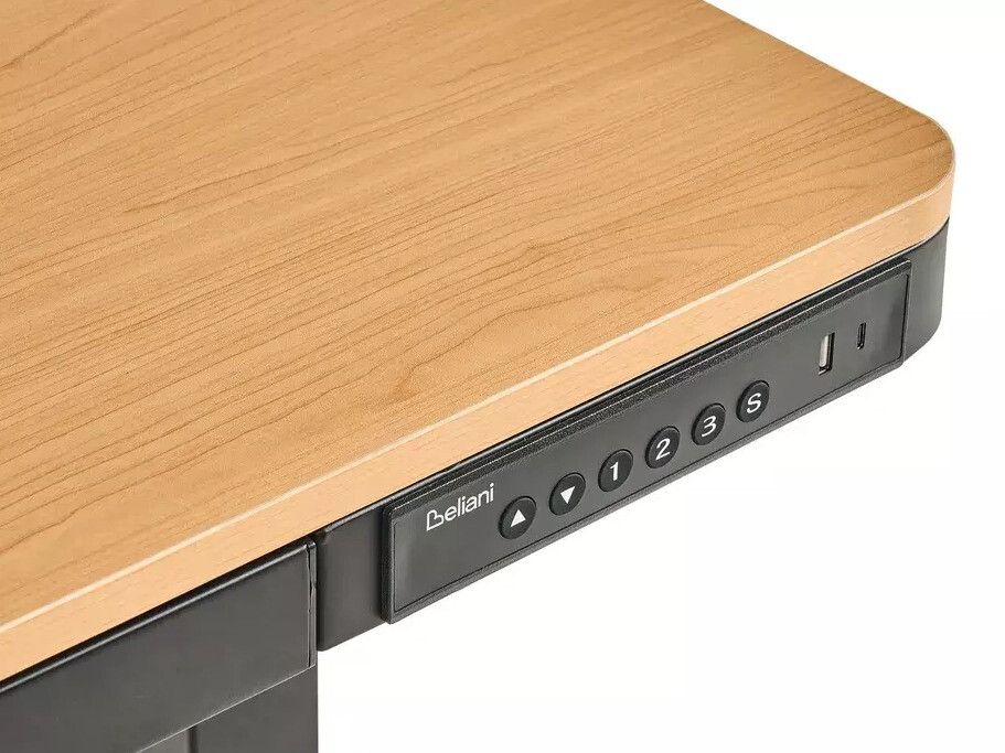 Radni stol podesiv po visini Berwyn 2994 (Crna + Svijetlo smeđa)