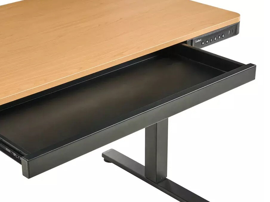 Radni stol podesiv po visini Berwyn 2994 (Crna + Svijetlo smeđa)