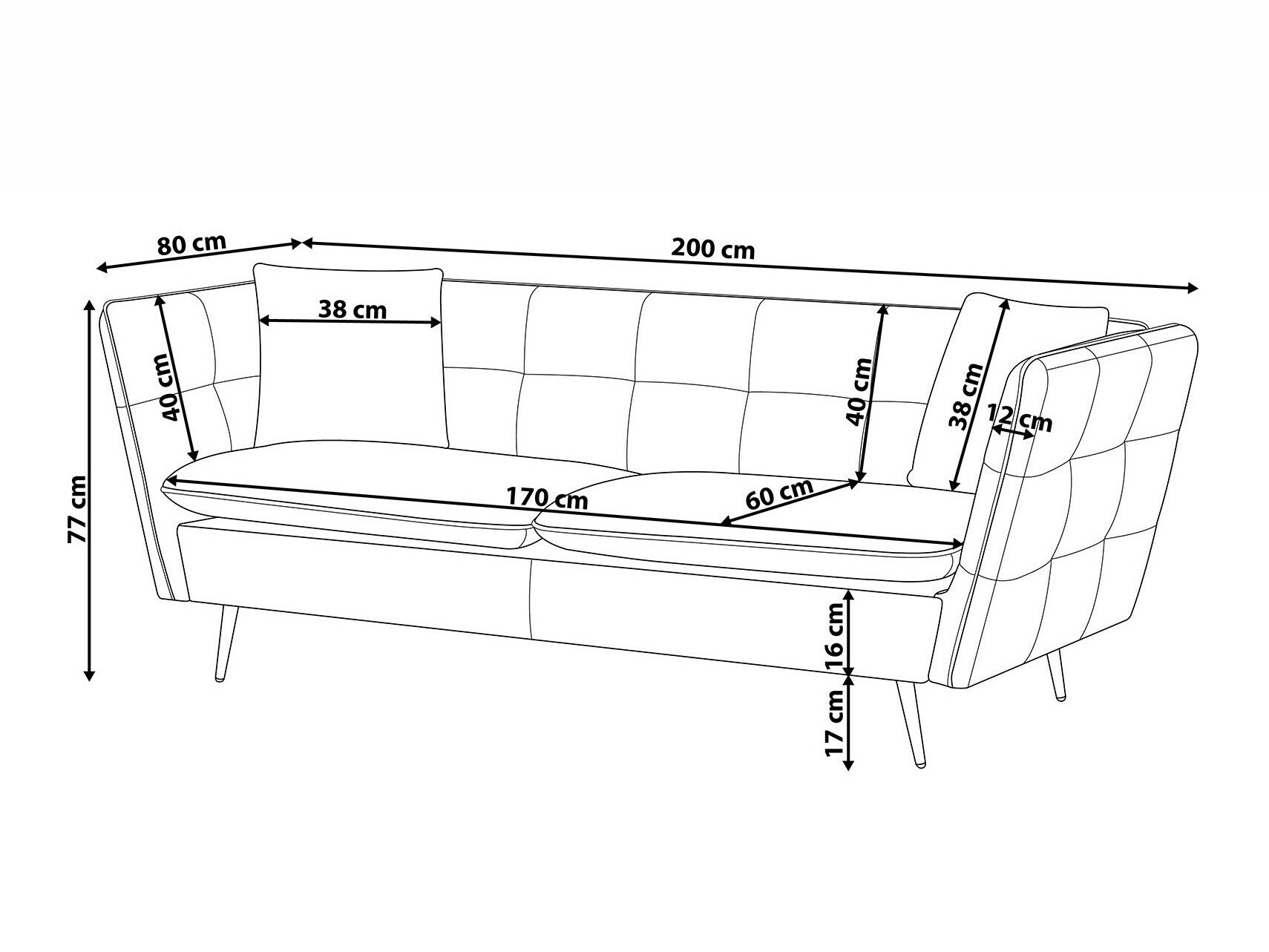 Kauč Berwyn 1245 (Ružičasta)