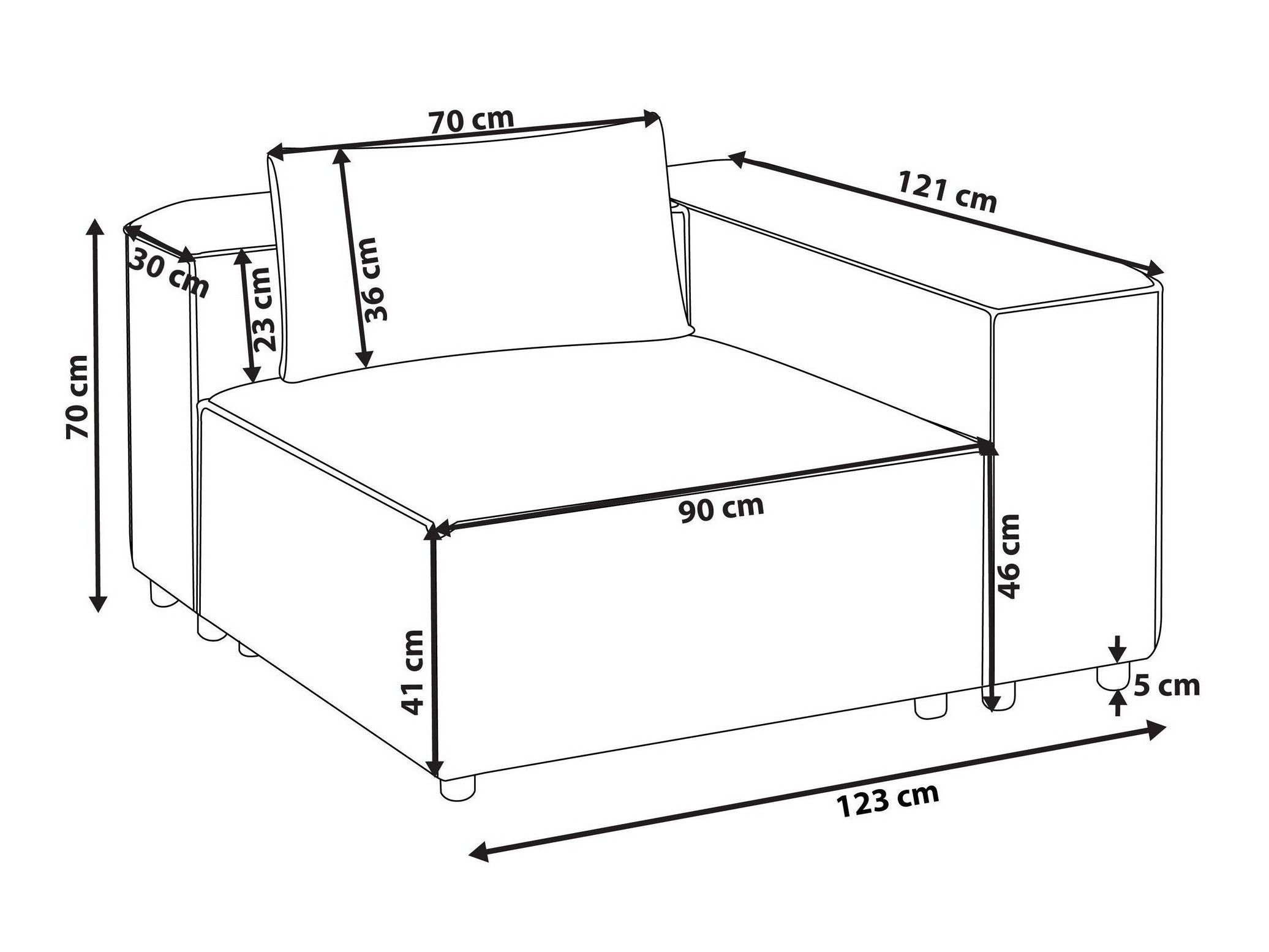 Modularne sjedeće garniture Avialu 104 (Crna)