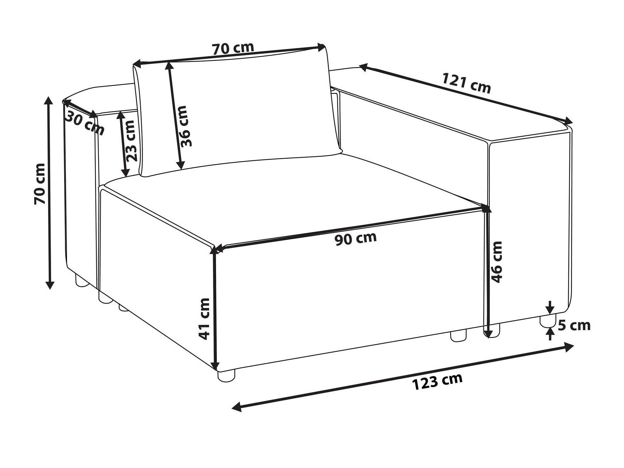 Modularne sjedeće garniture Avialu 104 (Smeđa)