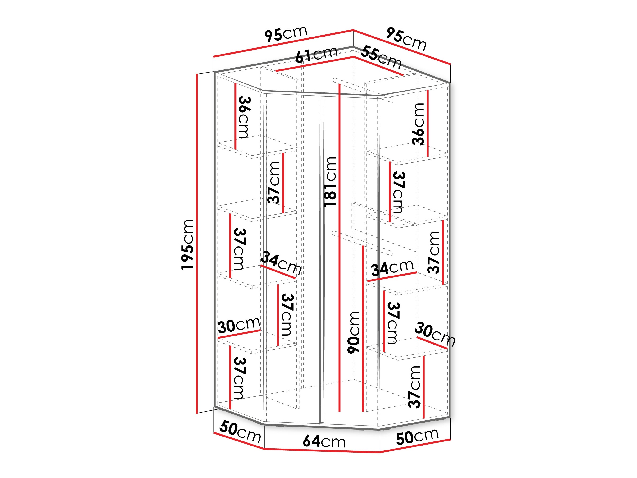 Kutni ormar Fiosono 101 (Eukaliptus + Hrast)