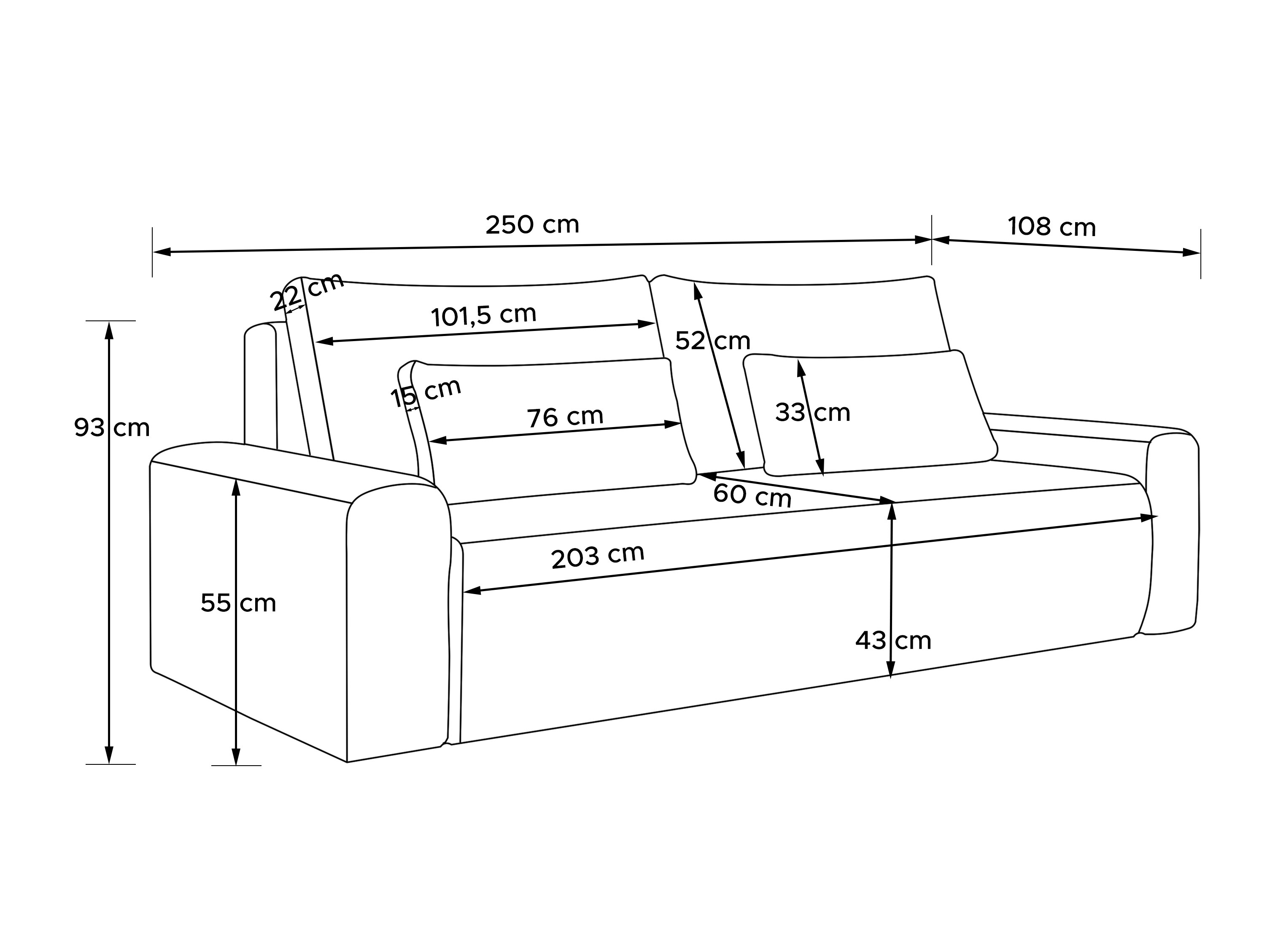Kauč na razvlačenje Temecula 129 (Poso 04)