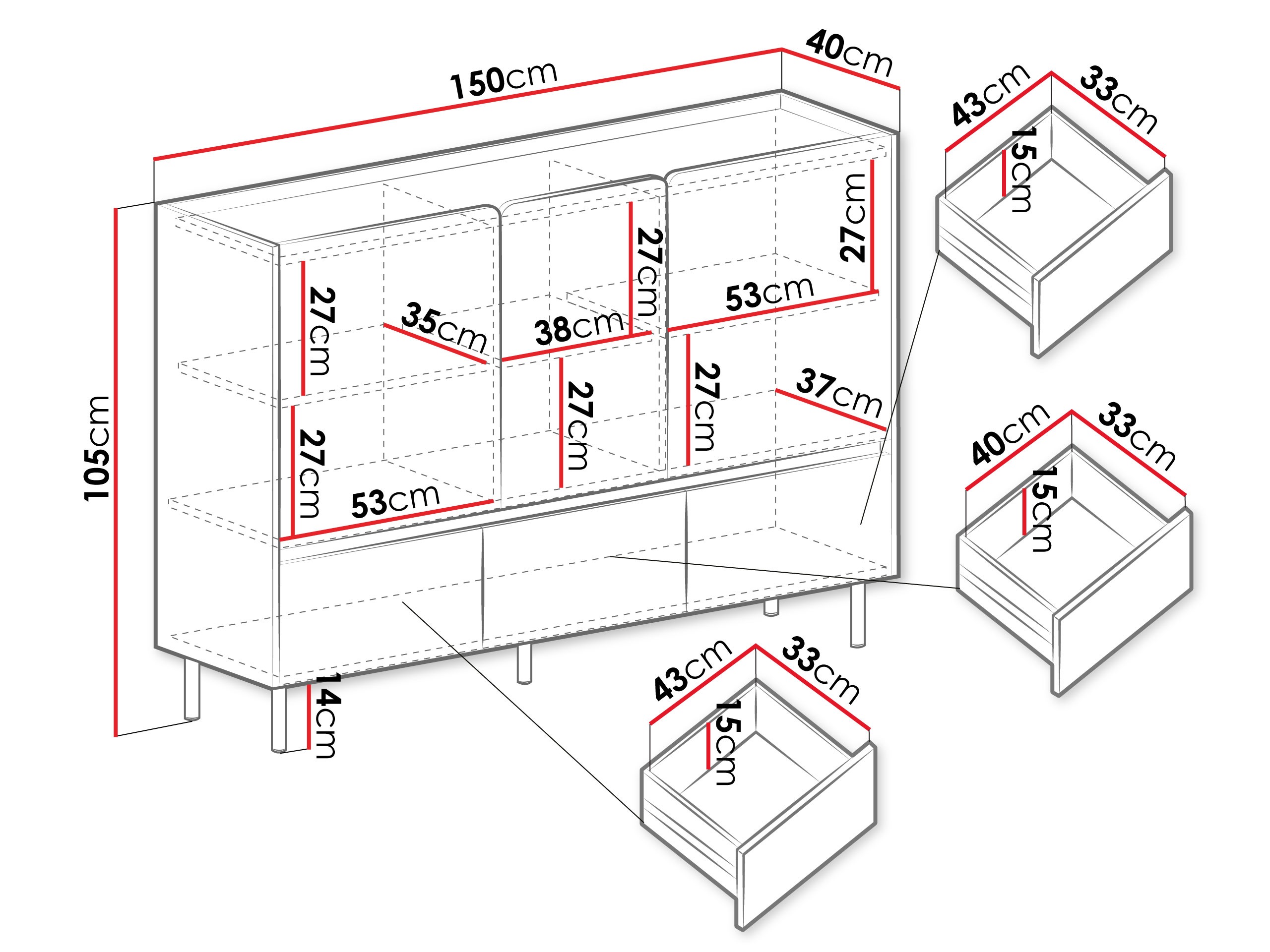 Komoda Fiosono 106 (Zagasito zelena + Hrast)