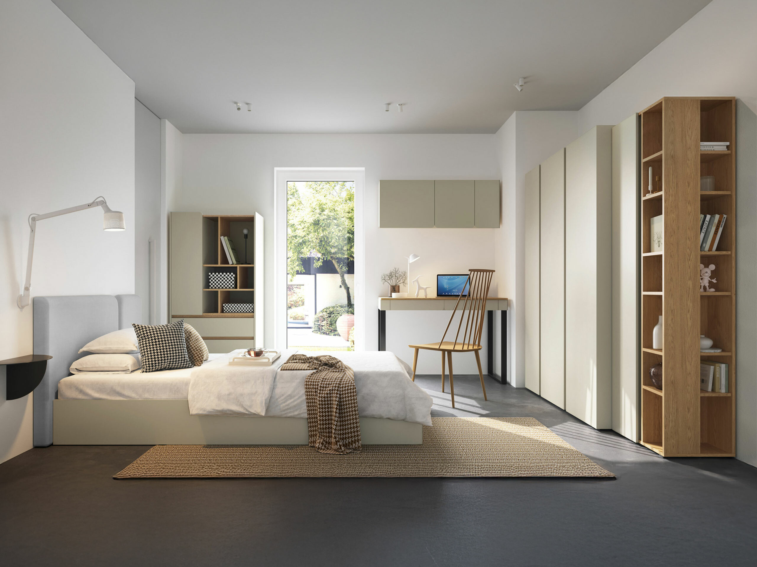 Polica Fiosono 105 (Zagasito zelena + Hrast)