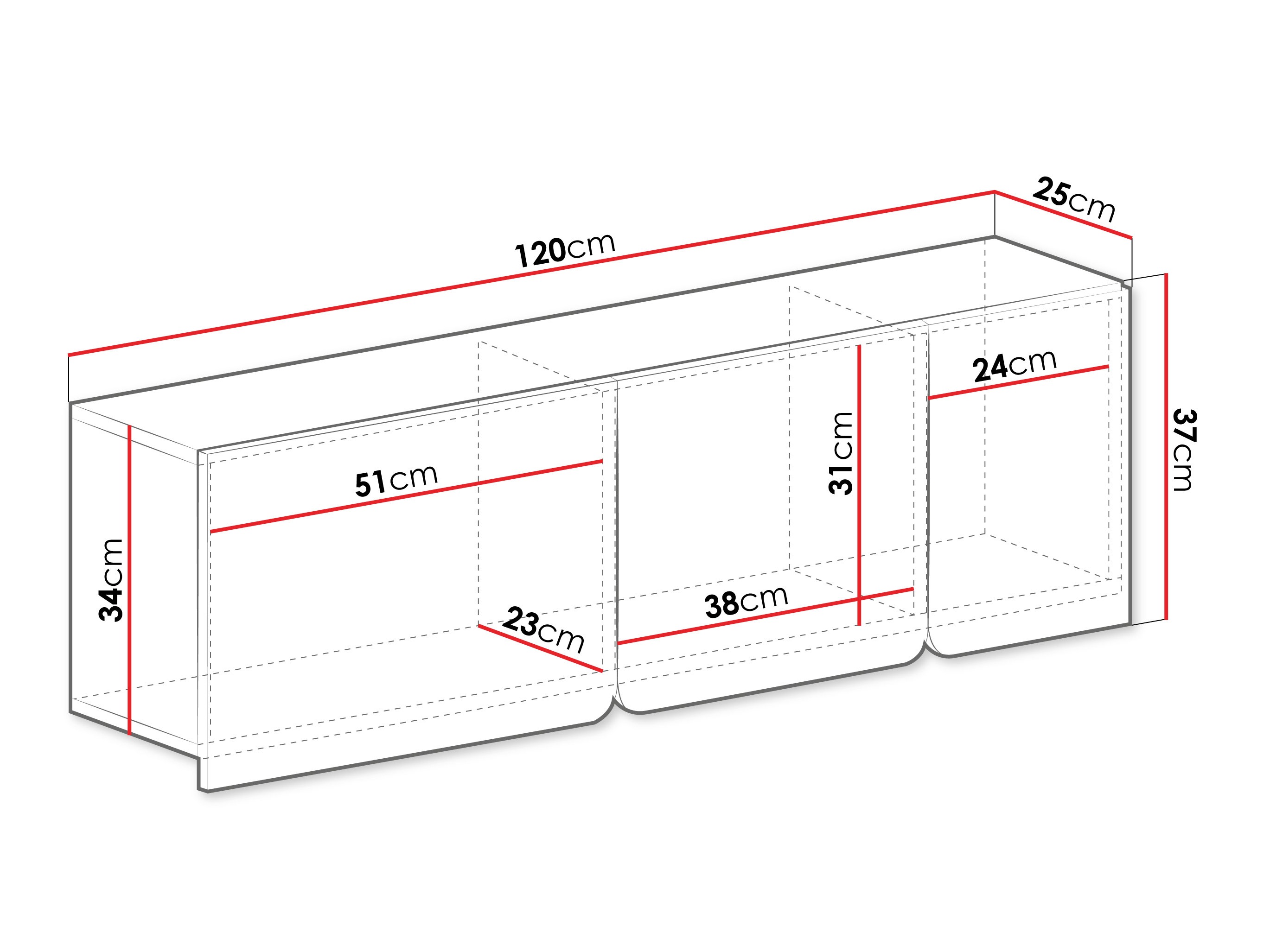 Zidni ormarić Fiosono 111 (Eukaliptus + Hrast)