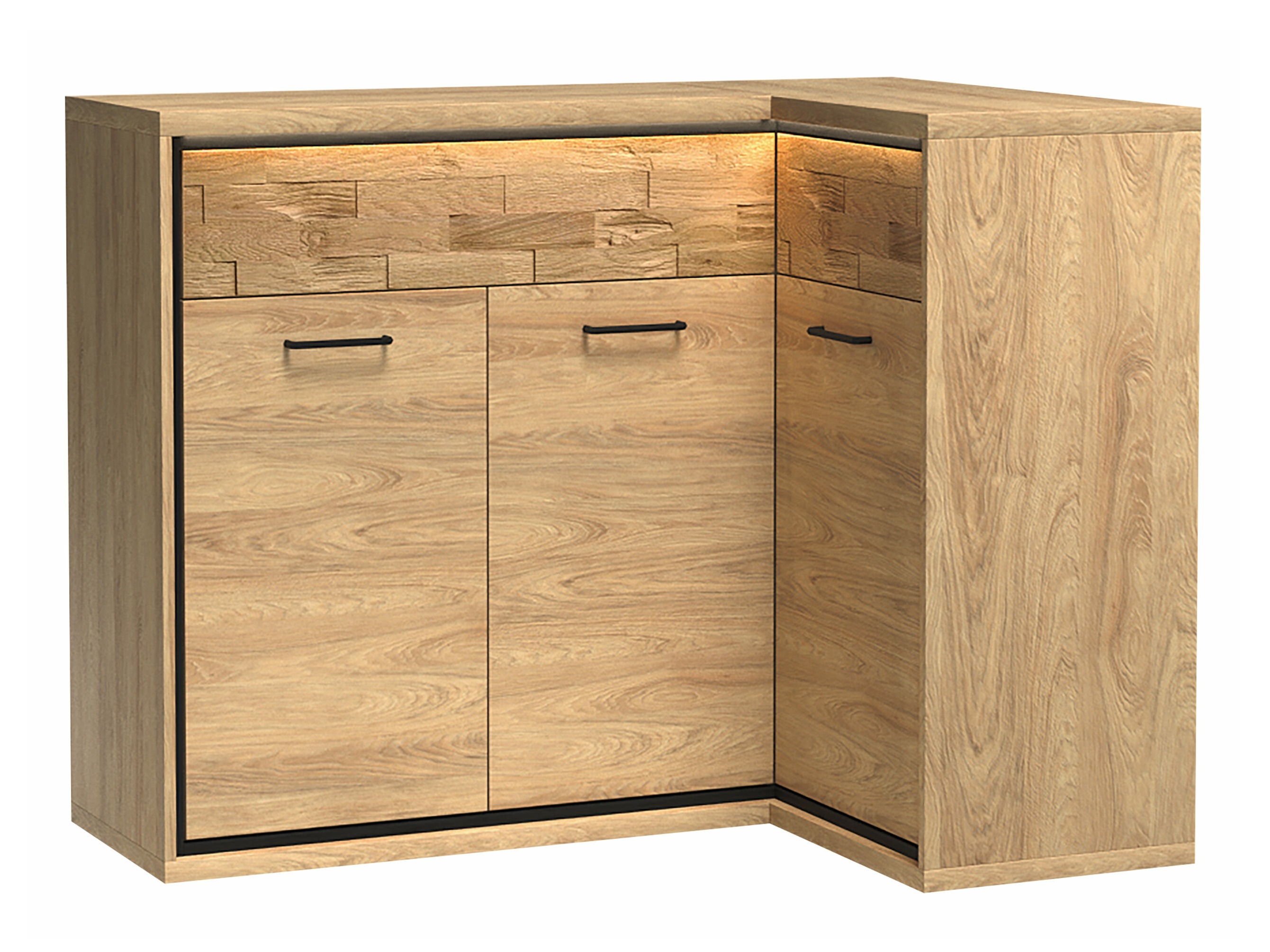 Kutna komoda Etrmoni 106 (Svijetlo drvo + Hrast)