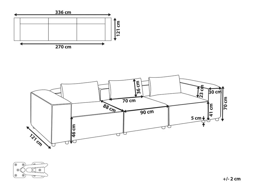 Modularan kauč Avialu 101 (Siva)