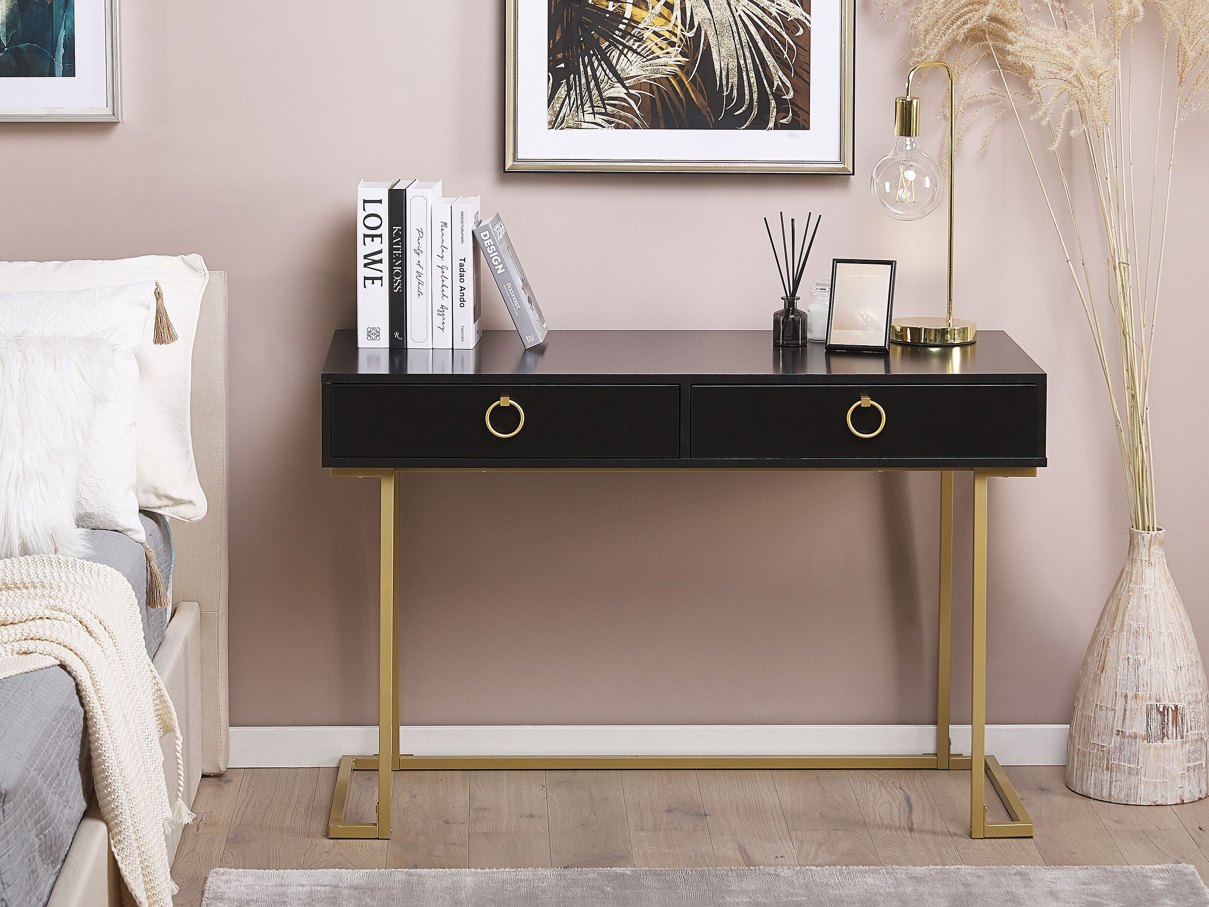 Konzolni stolić Berwyn 3020 (Crna + Zlatna)