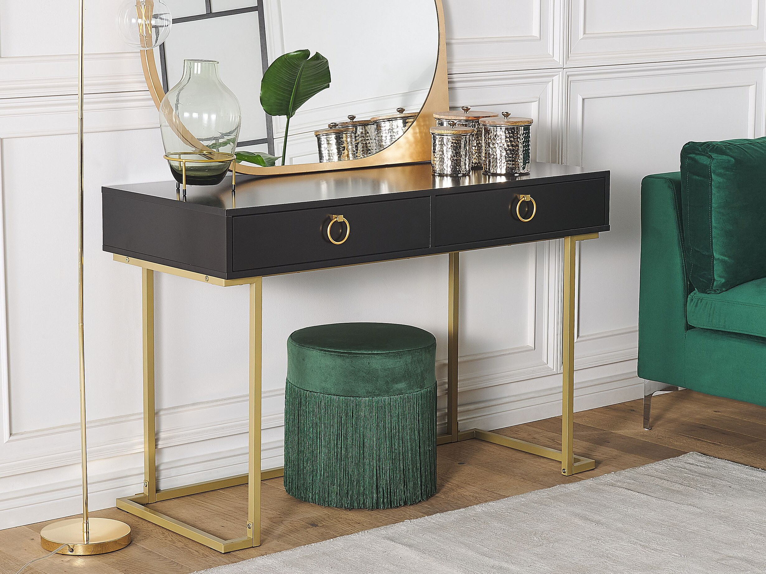 Konzolni stolić Berwyn 3020 (Crna + Zlatna)