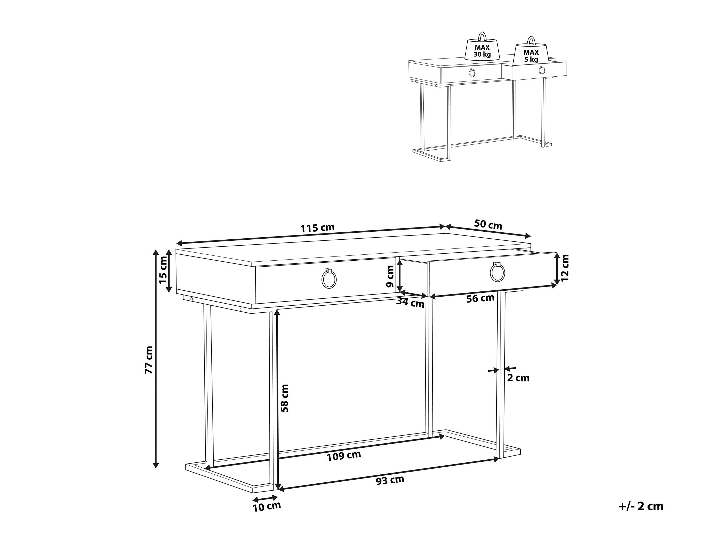Konzolni stolić Berwyn 3020 (Crna + Zlatna)