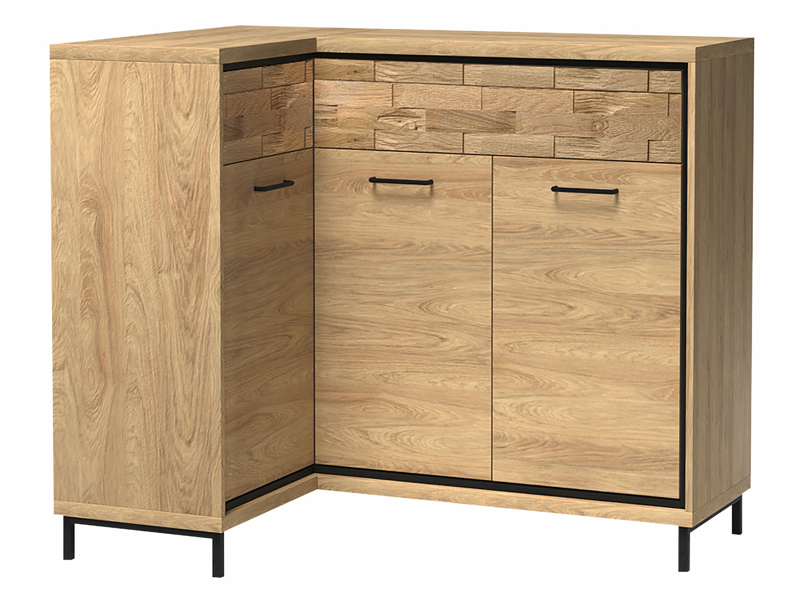 Kutna komoda Etrmoni 121 (Svijetlo drvo + Hrast)