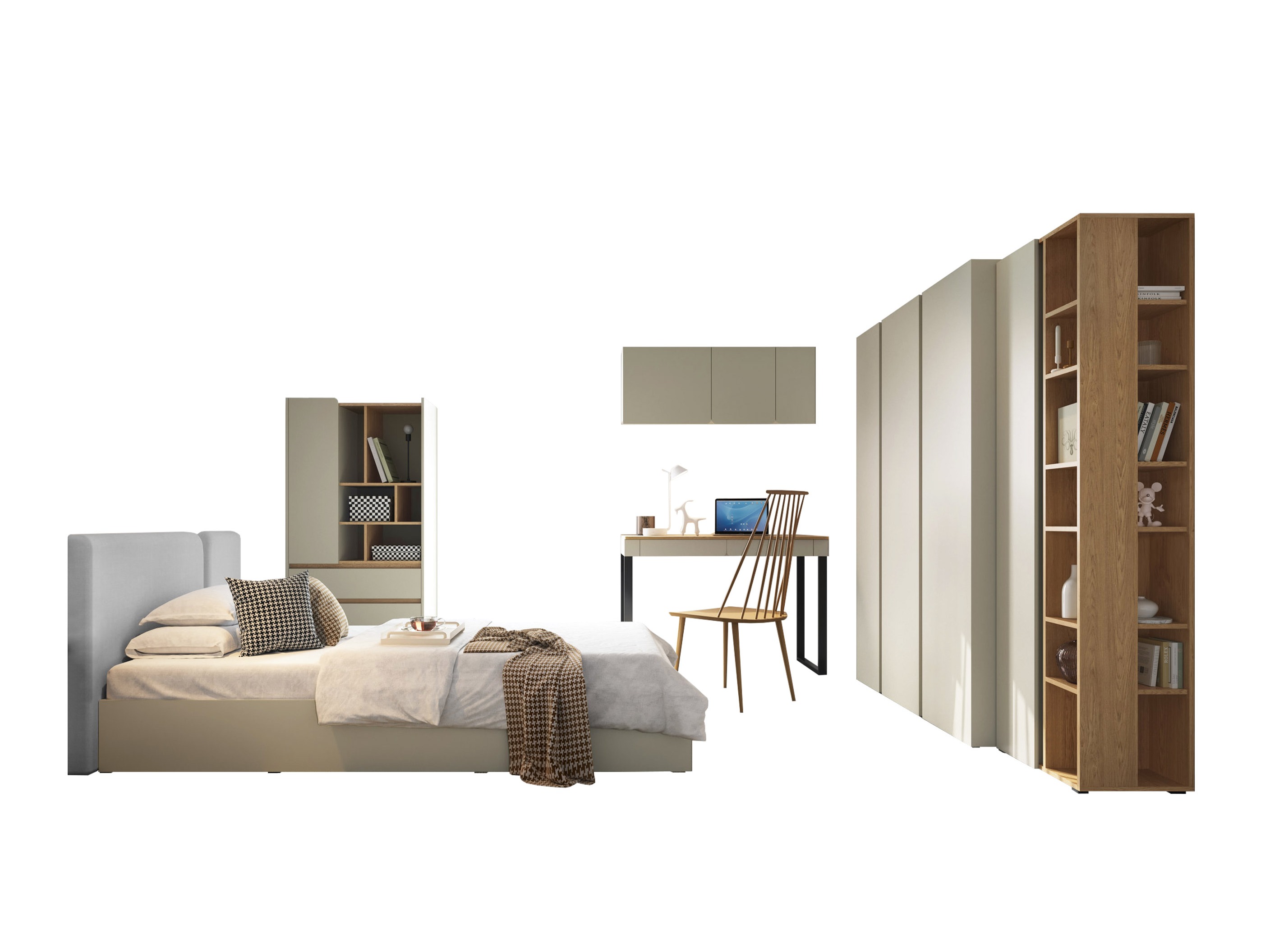 Set namještaja Fiosono 114 (Zagasito zelena + Hrast)