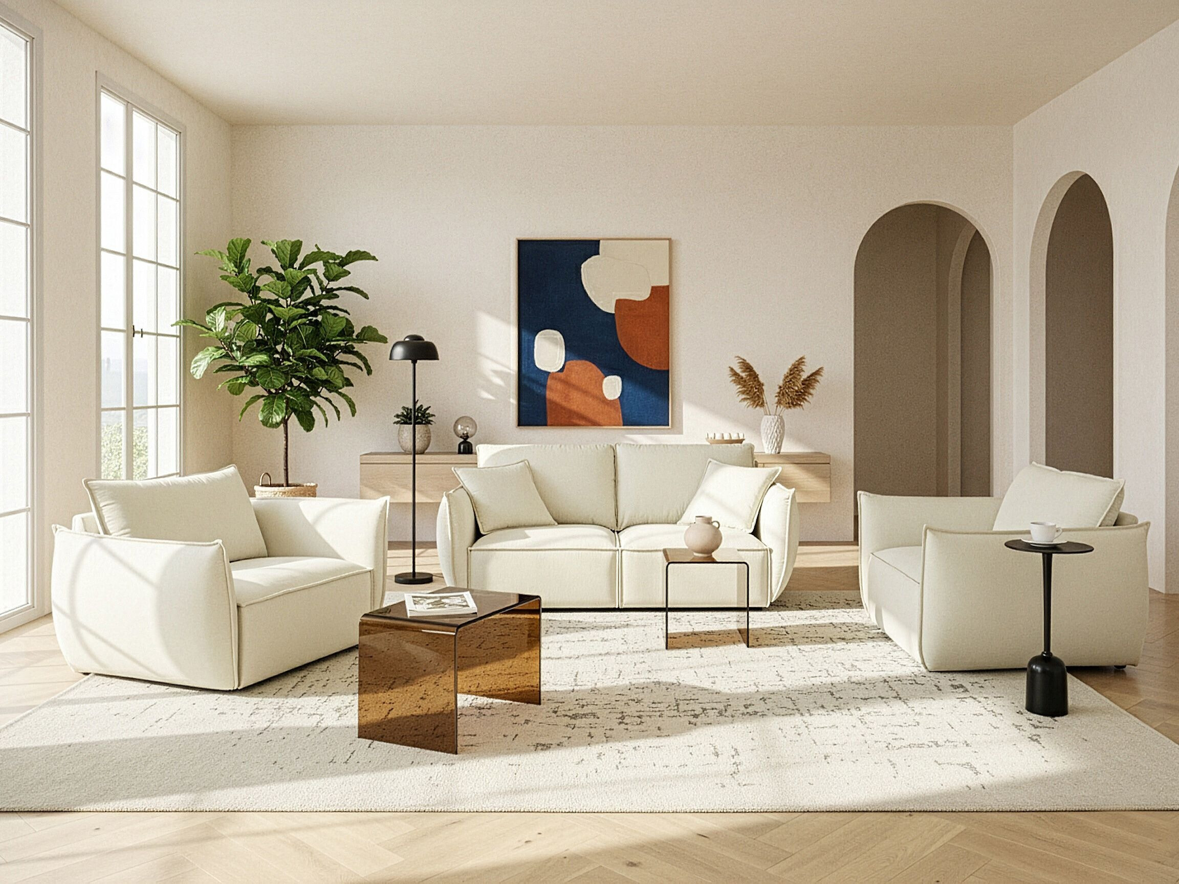 Tapecirani namještaj Berwyn 3024 (Svijetlo bež)