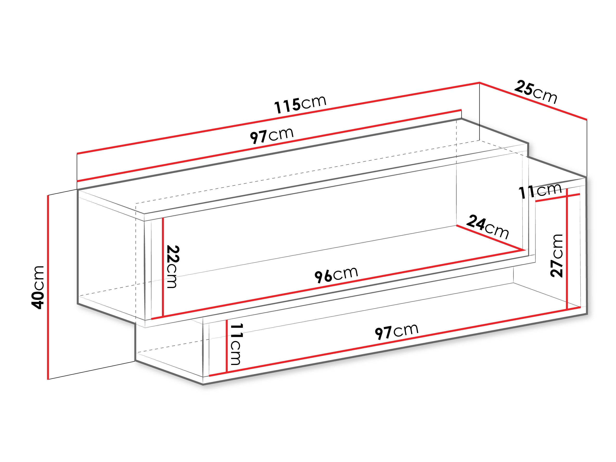 Zidna polica Ciravie 106