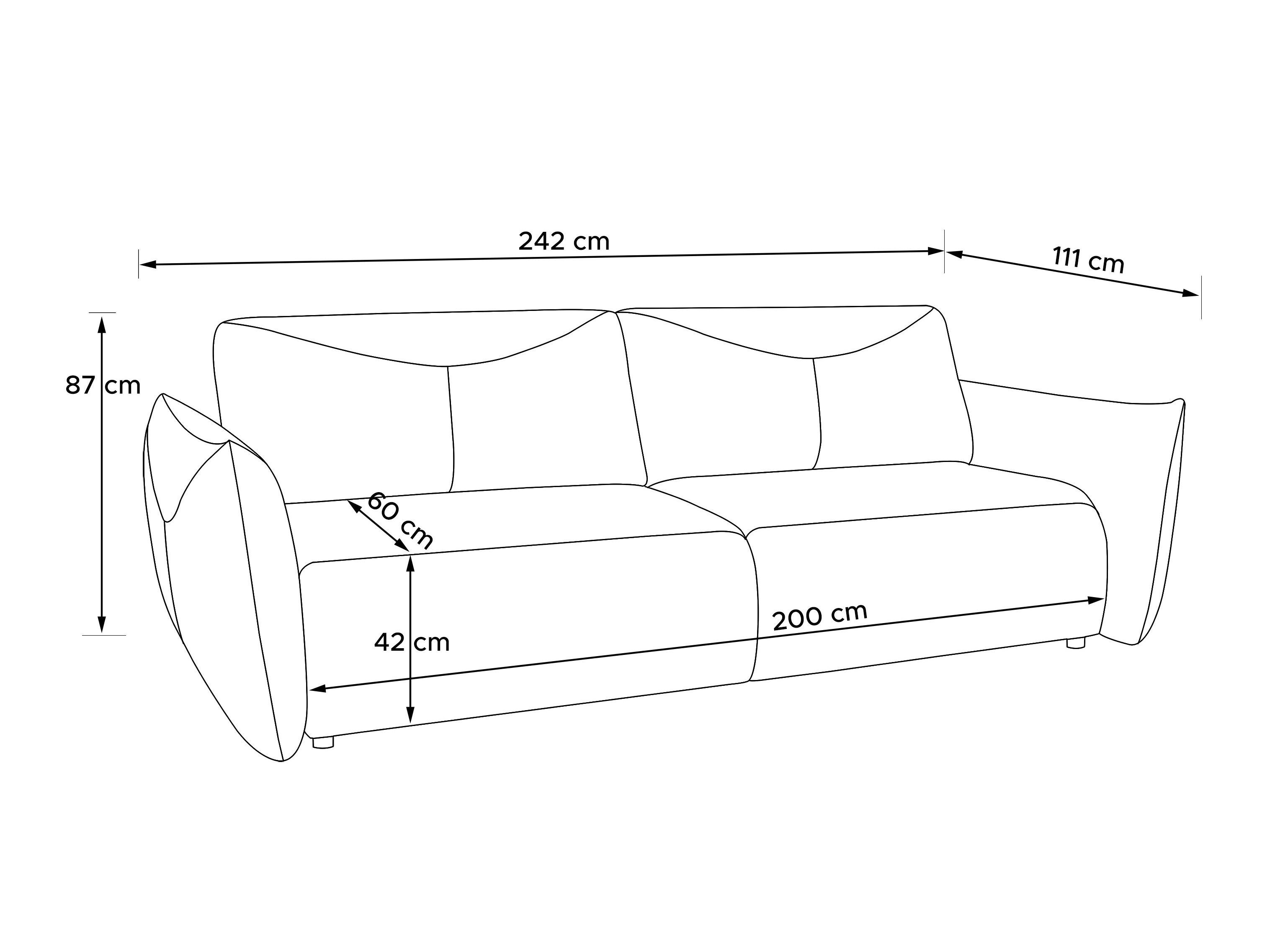 Kauč na razvlačenje Temecula 133 (Cruz 09)