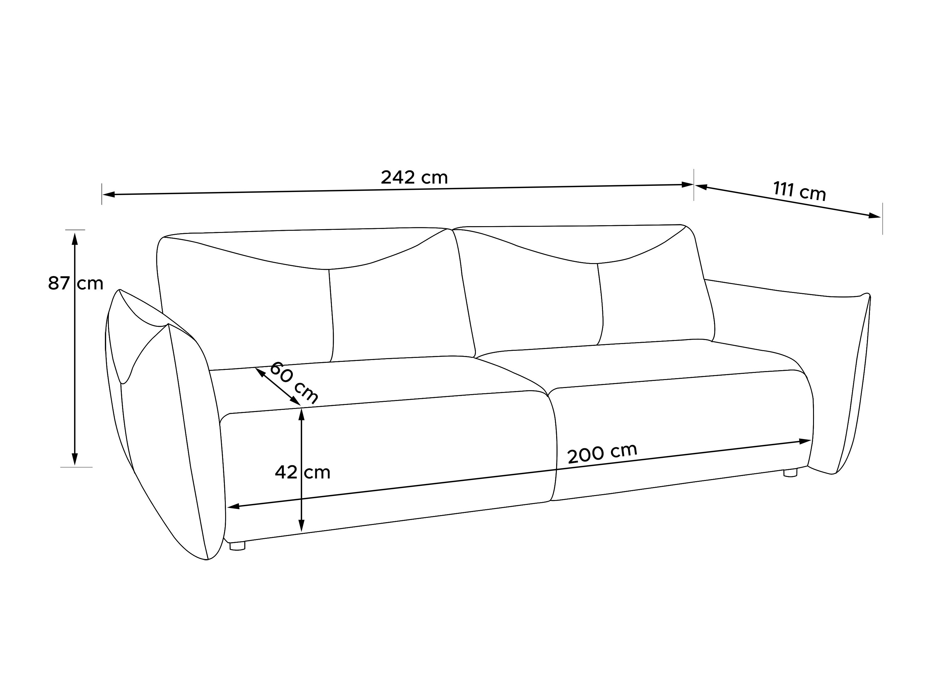 Kauč na razvlačenje Temecula 133 (Cruz 39)