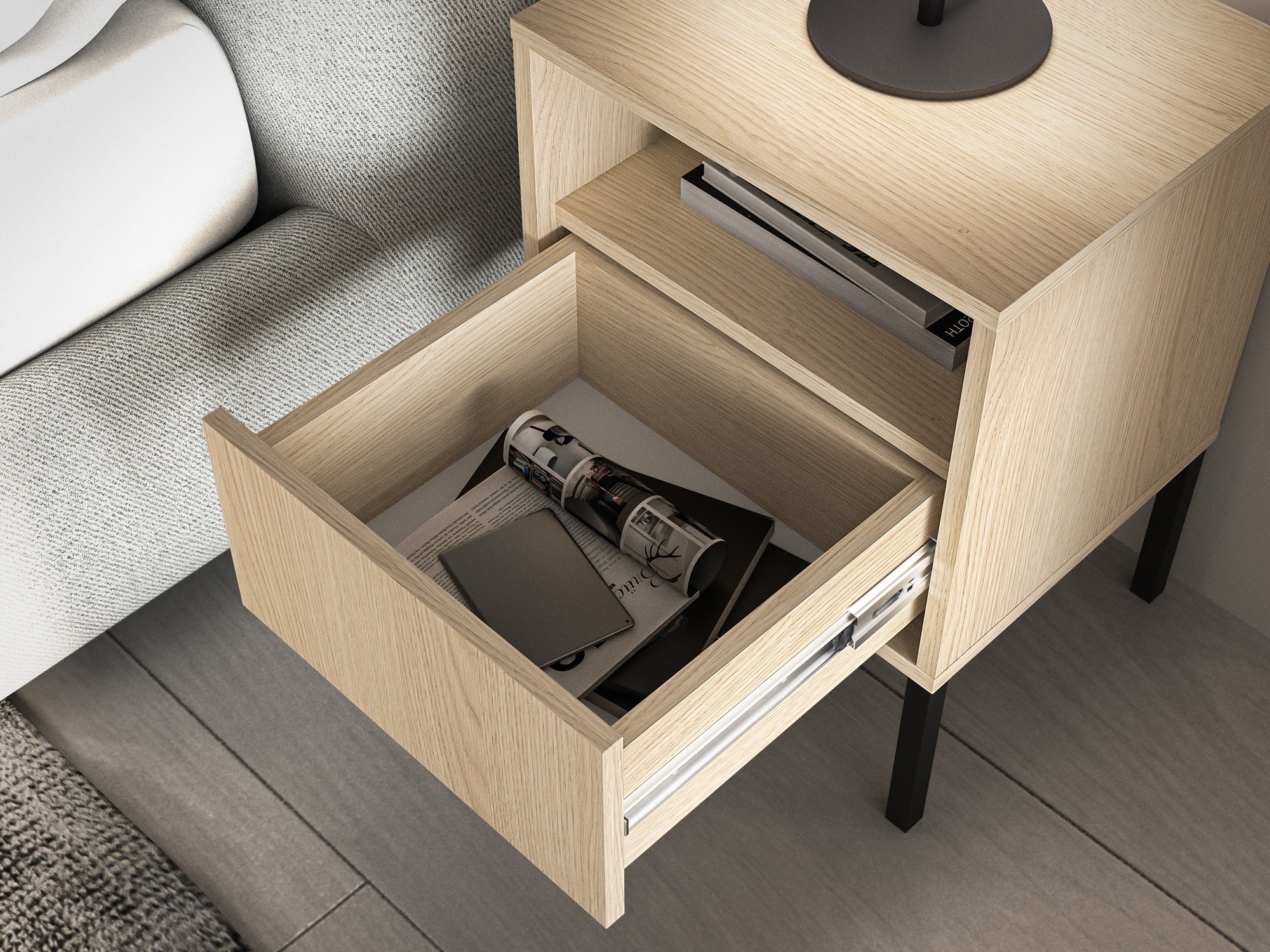 Noćni ormarić Virsalo 104 (Hrast)