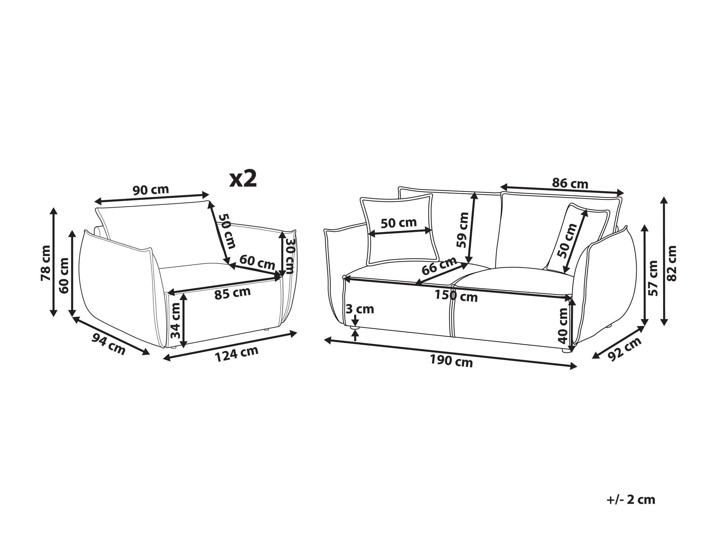 Tapecirani namještaj Berwyn 3024 (Svijetlo bež)