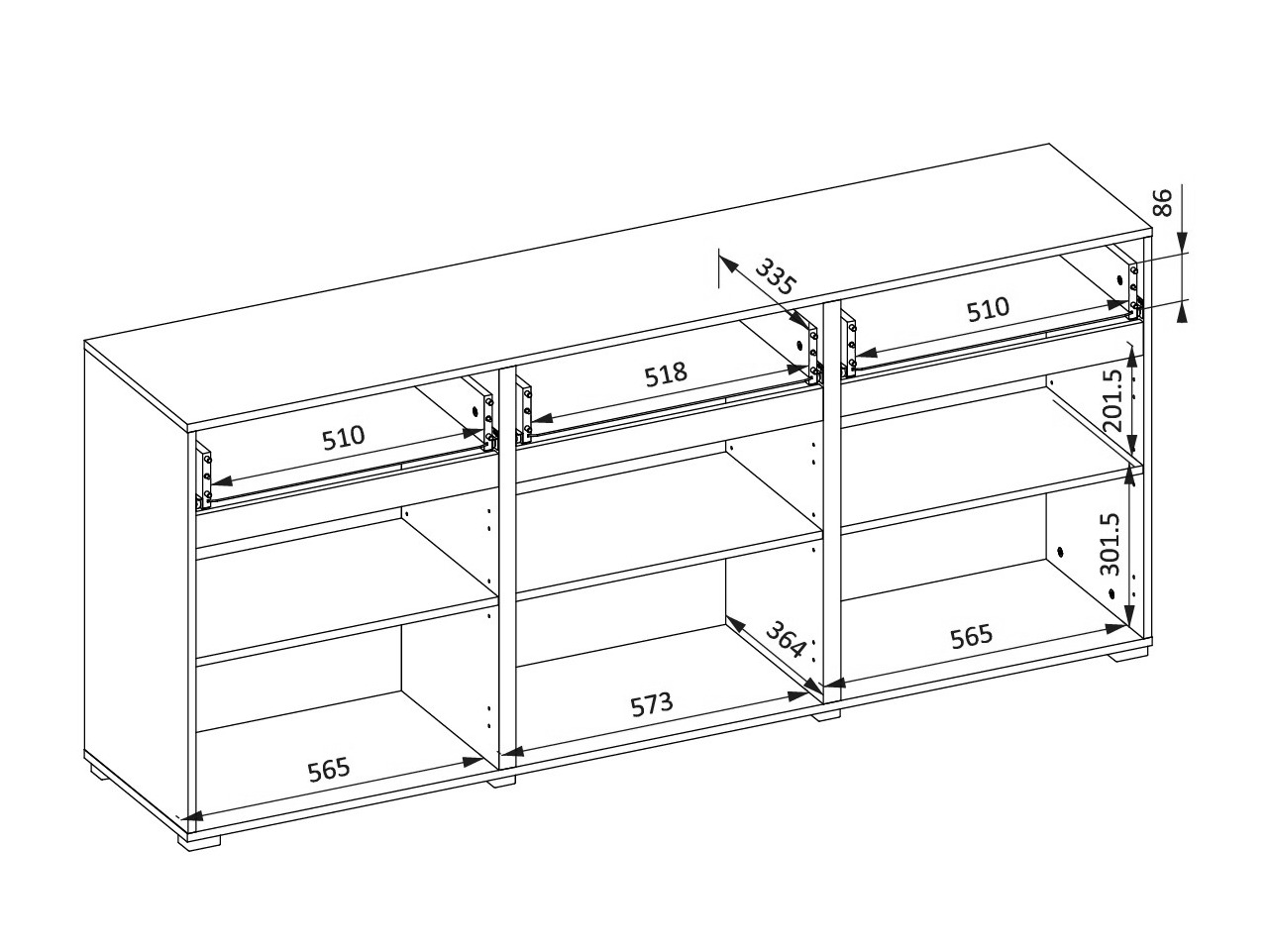 Komoda Alfere 103 (Bijela)