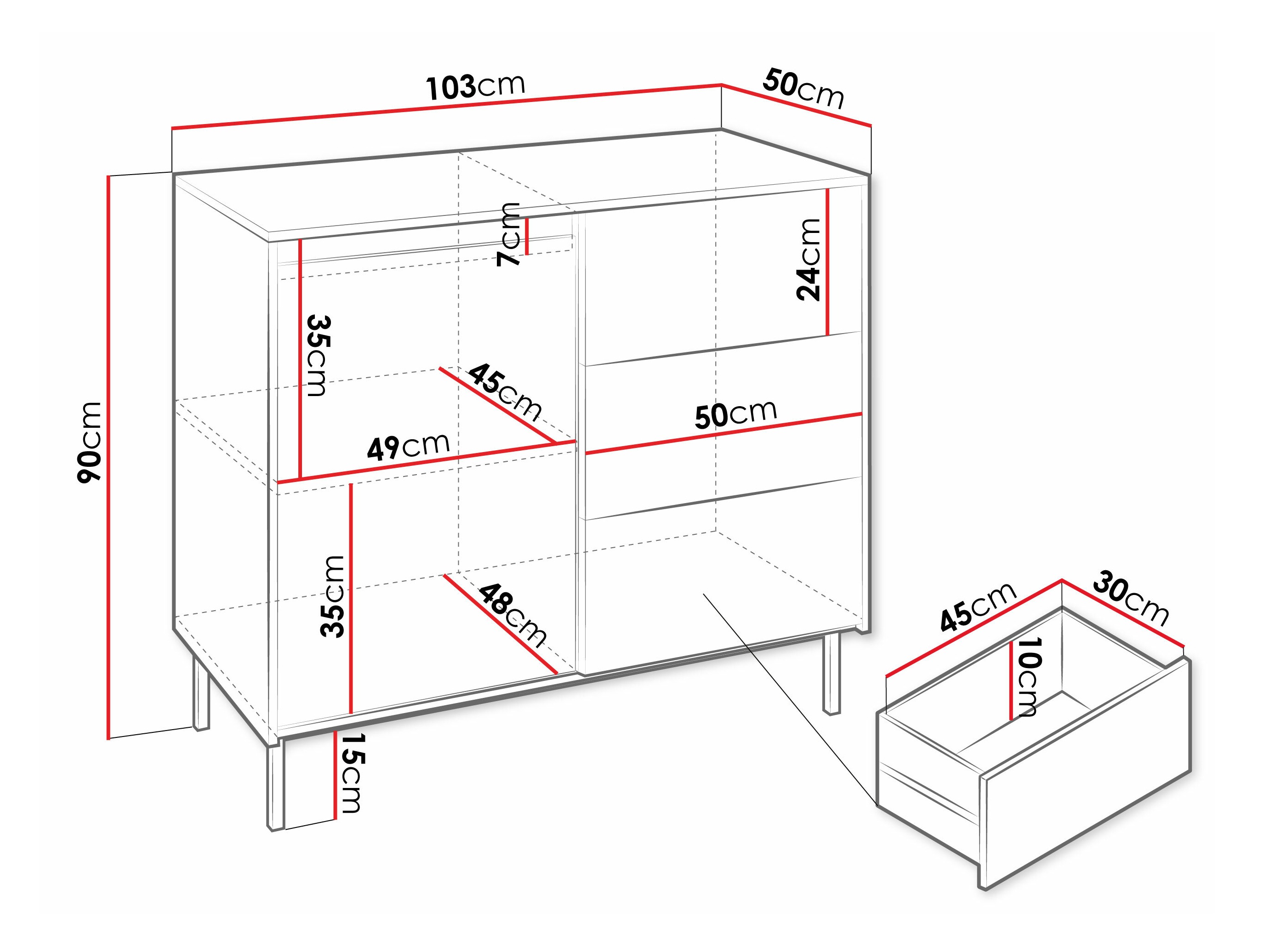 Komoda Comfivo Delruva 100 (Bijela)