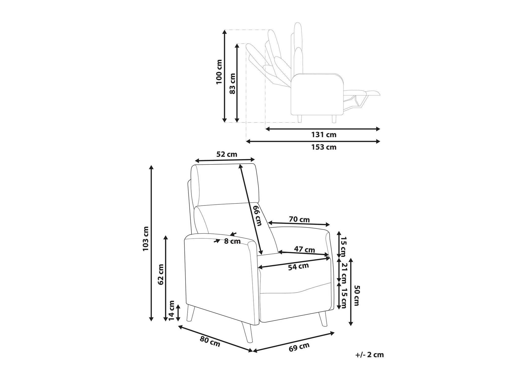 Podesiva fotelja Berwyn 2462 (Taupe)