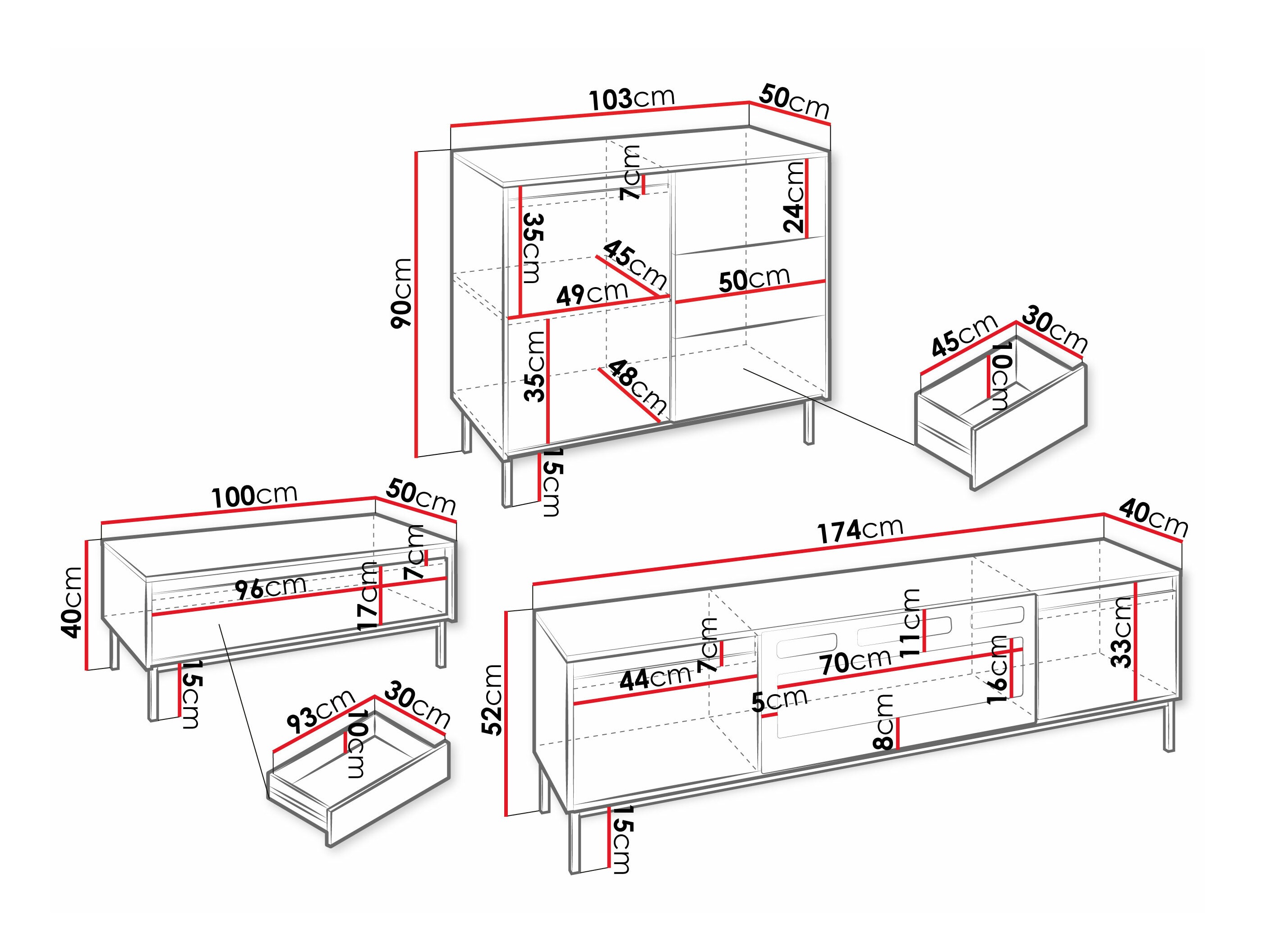 Set za dnevni boravak Comfivo Delruva IV (Bijela)