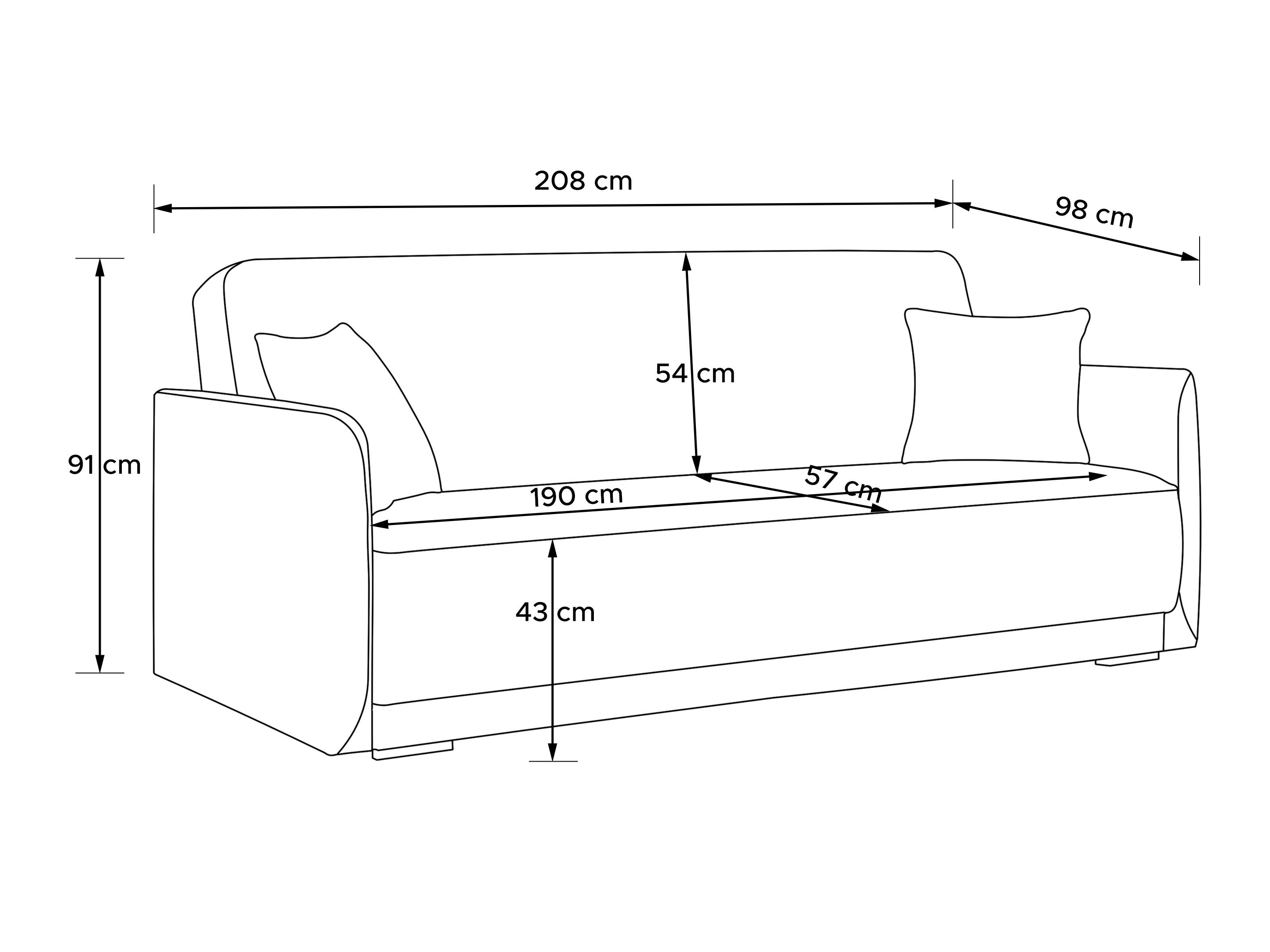 Kauč na razvlačenje Temecula 134 (Beri 7105)
